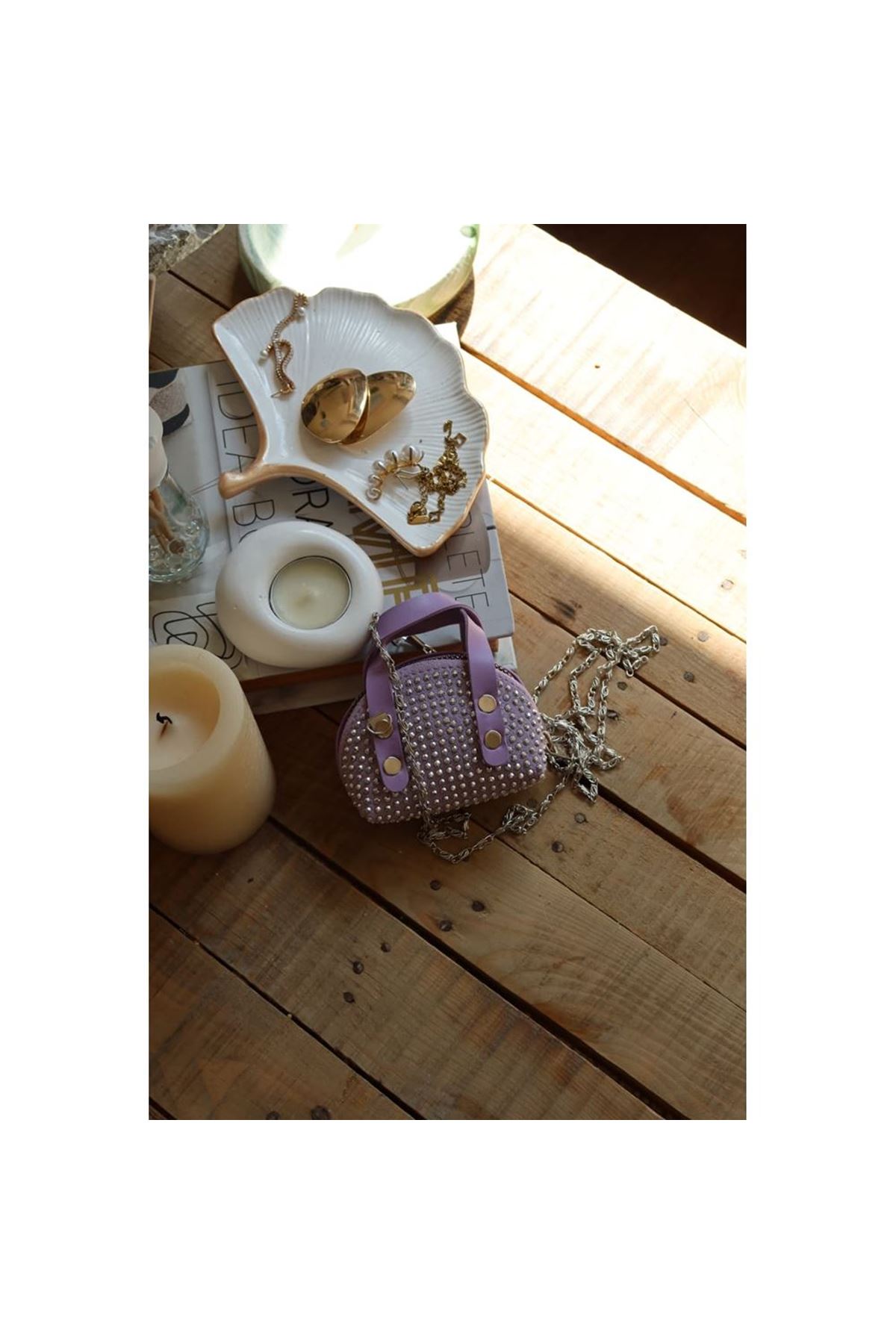 lila zımbalı mini maskot bozuk para cüzdanı