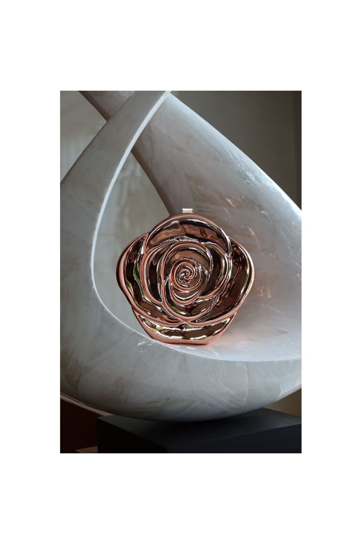 Rose Gold Gül Mika Zincirli El Omuz Çantası