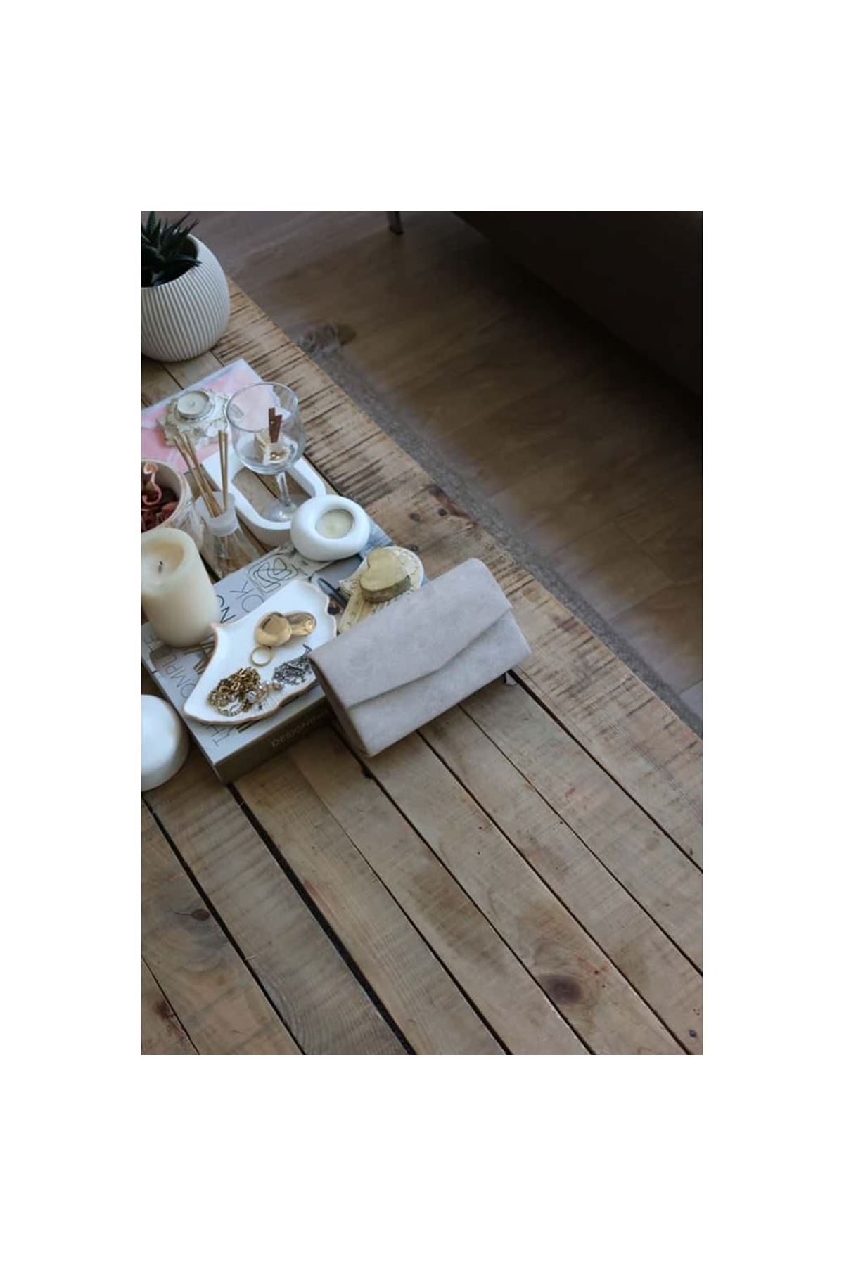 süet vizon mini kutu omuz çantası