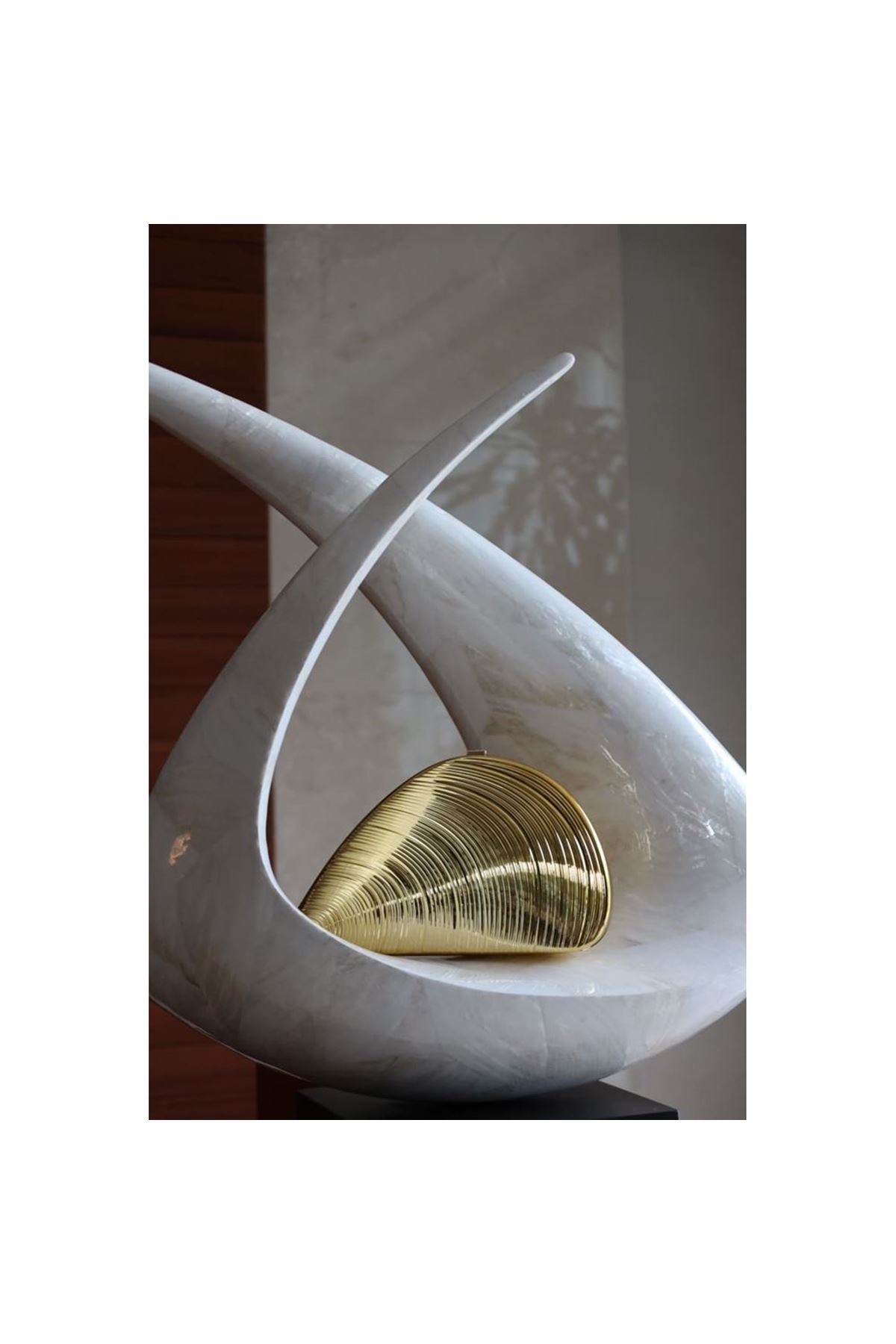 Gold Midye Mika Zincirli El Omuz Çantası