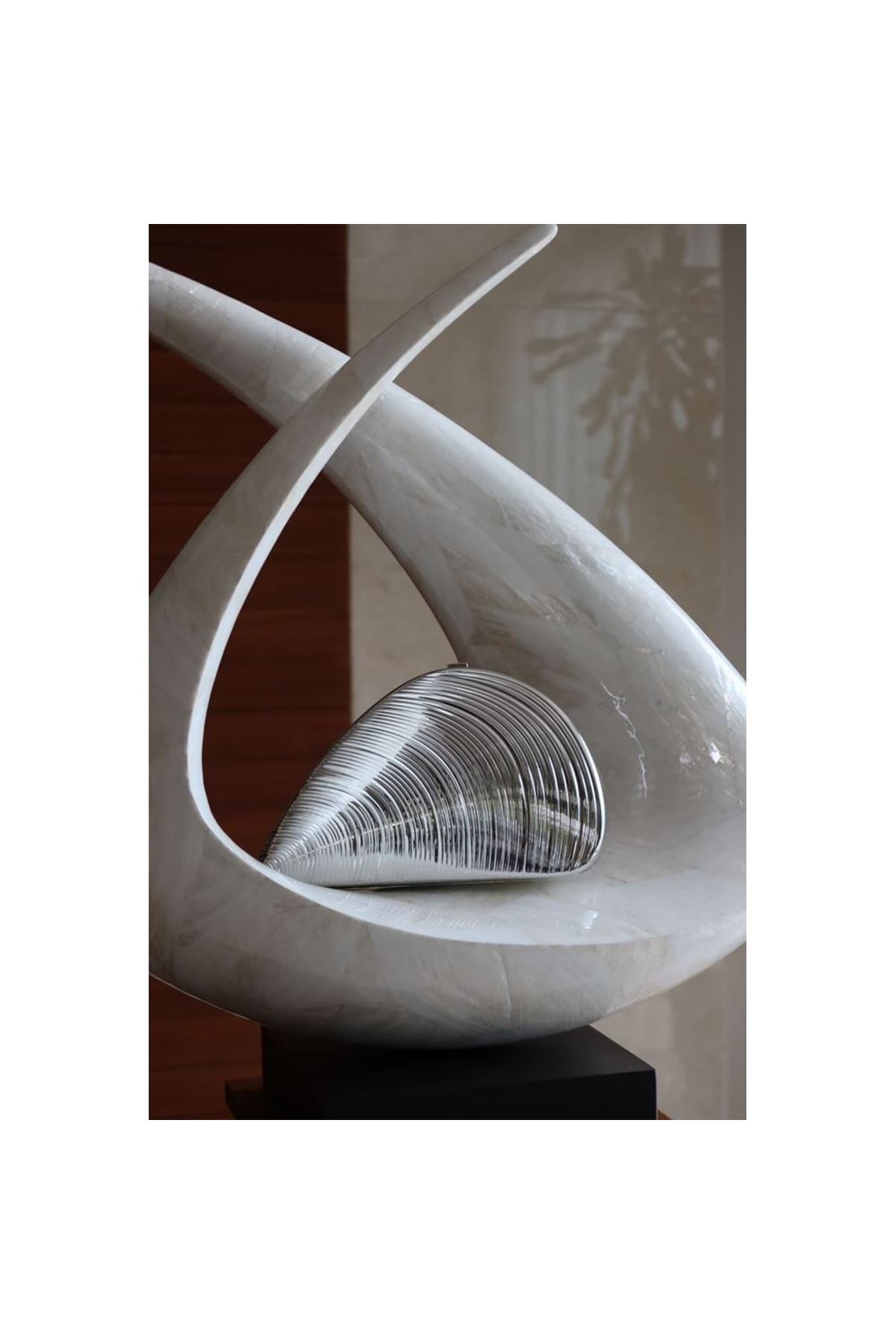 Silver Midye Mika Zincirli El Omuz Çantası