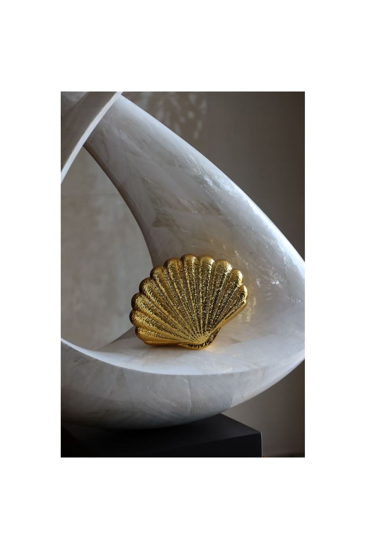 Gold İstiridye Mika Zincirli El Omuz Çantası