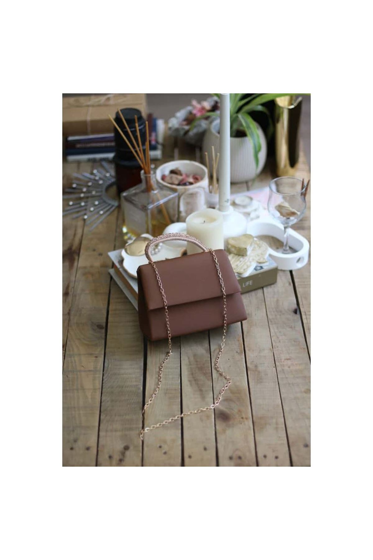 taba saten taş tutma detaylı abiye omuz çantası