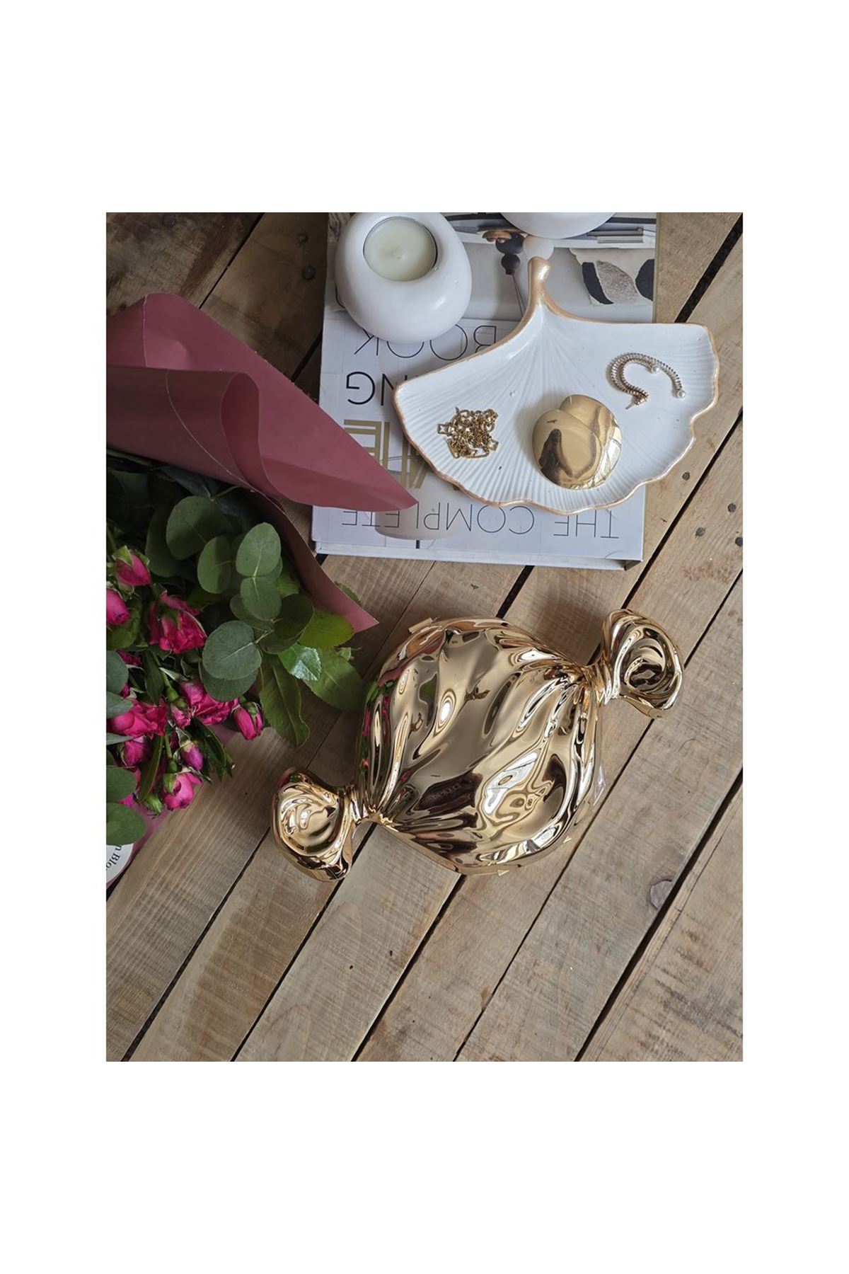 Kadın Gold Candy Form Mika Abiye Çanta