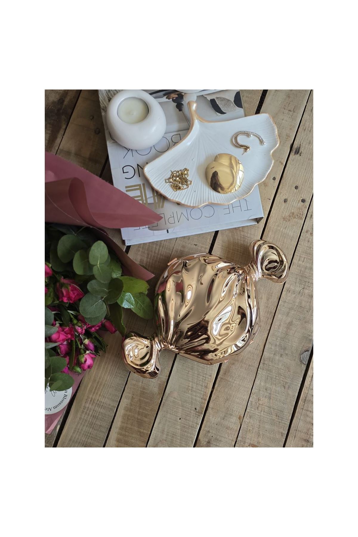 Kadın Rose Gold Candy Form Mika Abiye Çanta