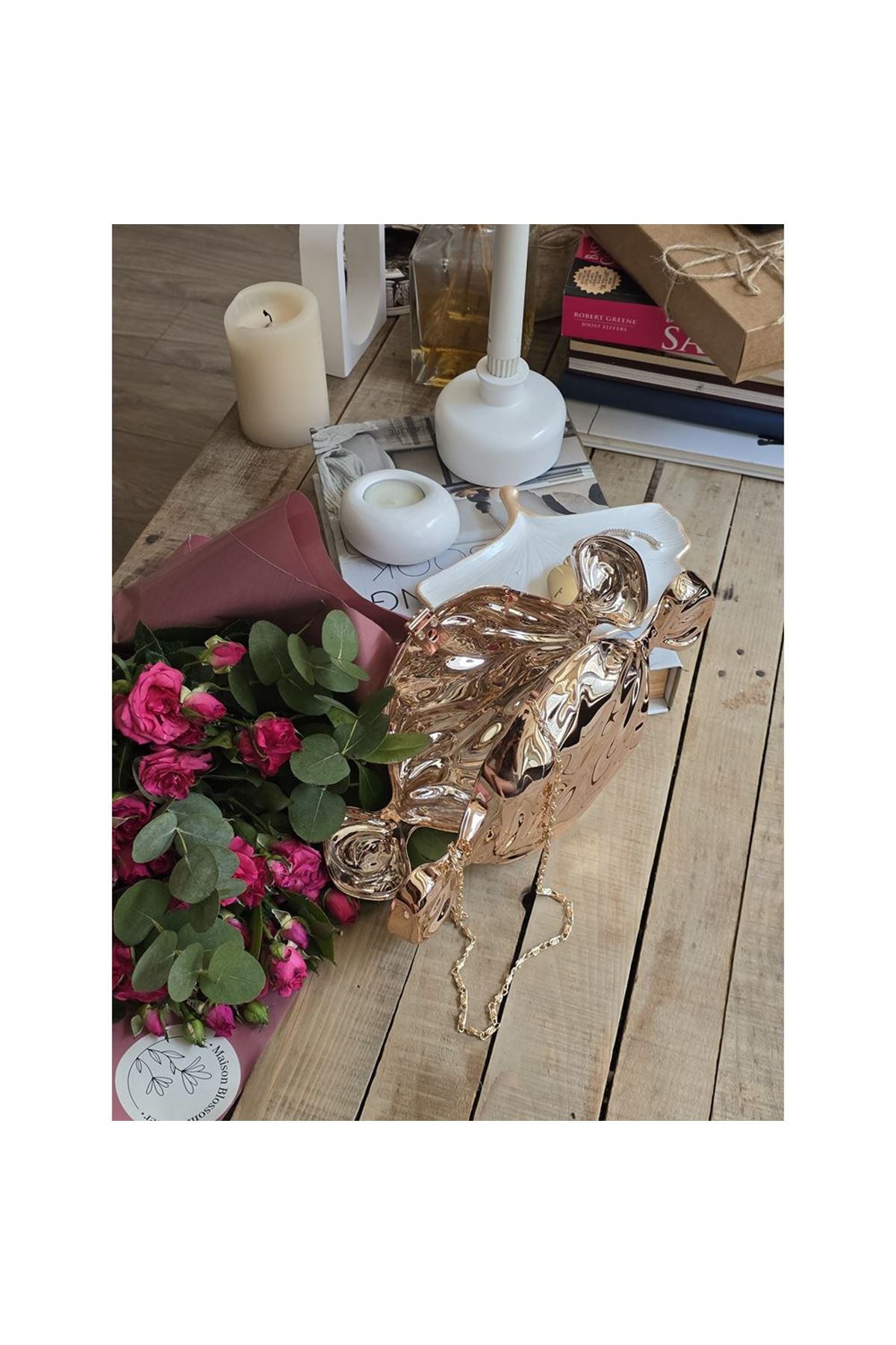 Kadın Rose Gold Candy Form Mika Abiye Çanta