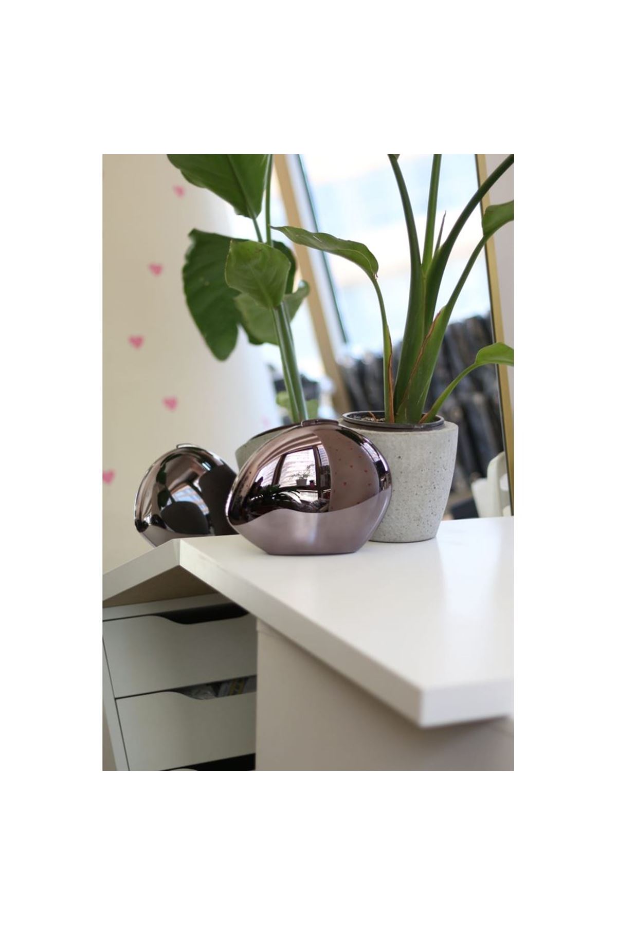 Platin Asimetrik Yassı Taş Form Mika Abiye Çanta