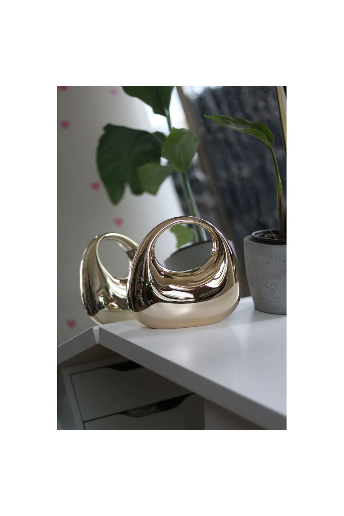 Kadın Gold Metalik Oval Tutmalı Mika Kalıp Abiye El Çantası