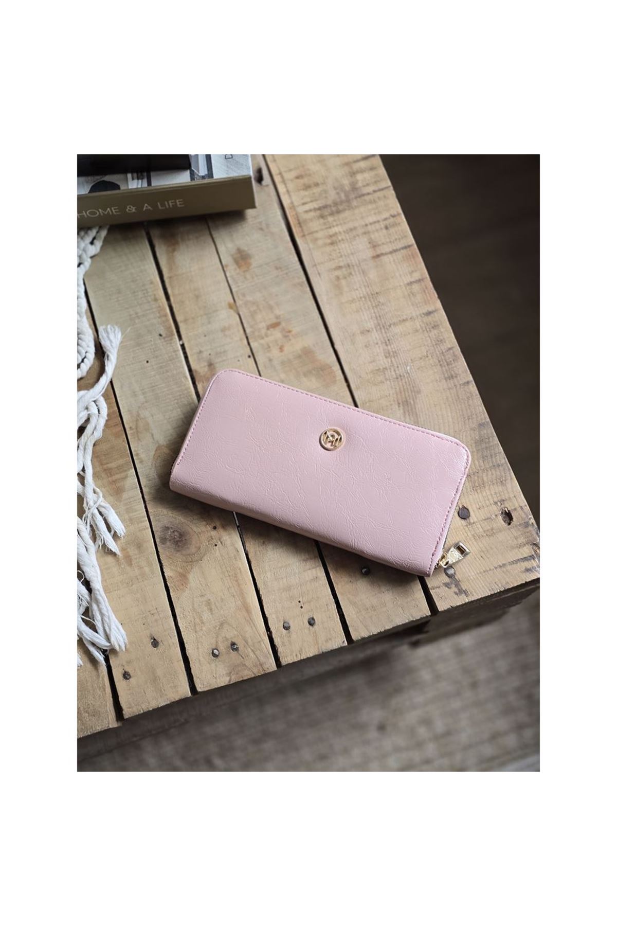 Pudra Dokulu Slim Kartlık Detaylı Cüzdan