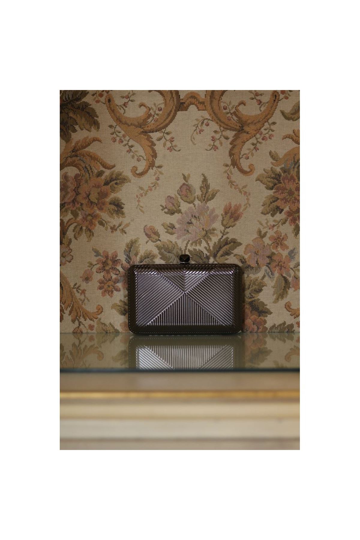 Kadın Platin Metal Zincir Askılı Abiye Çanta