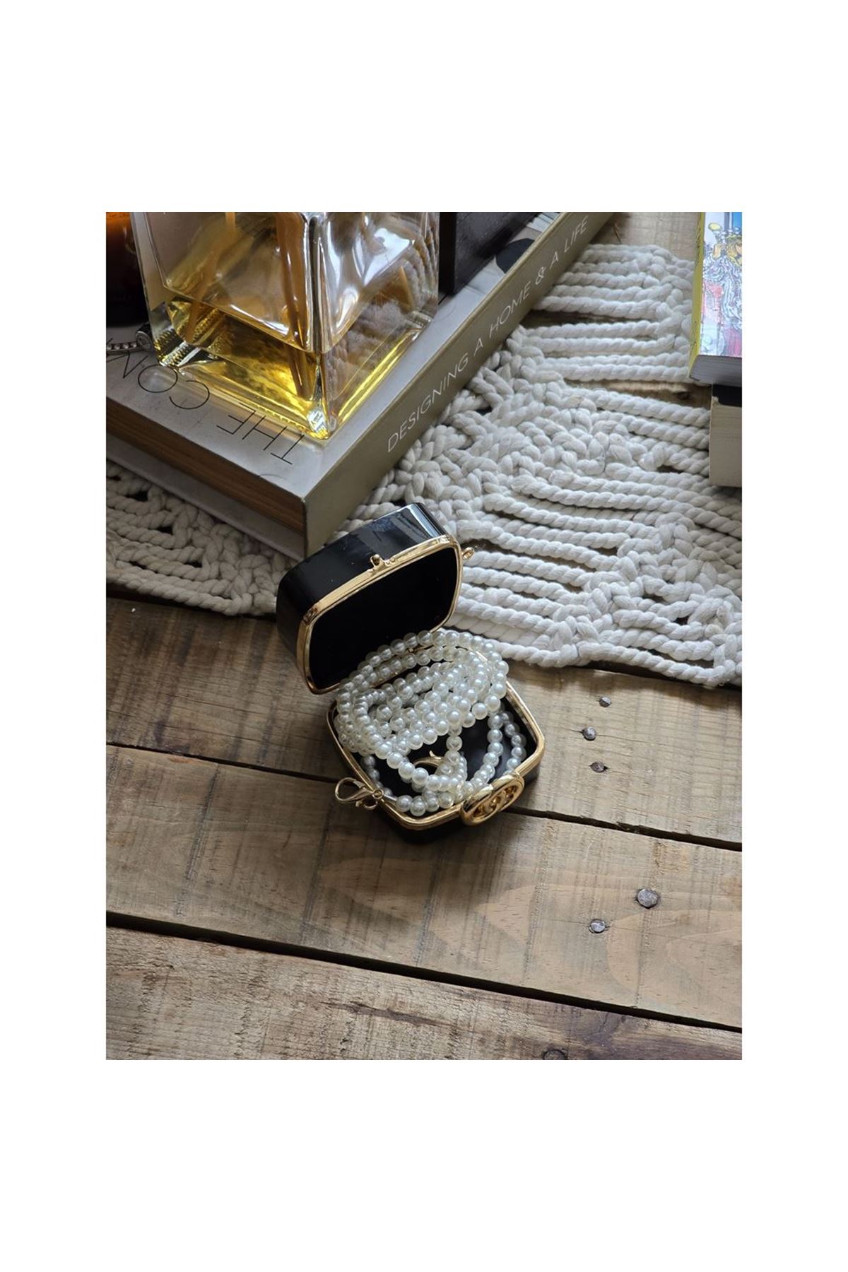 İnci Aksesuar Siyah Mini Charm Çanta Aksesuarı