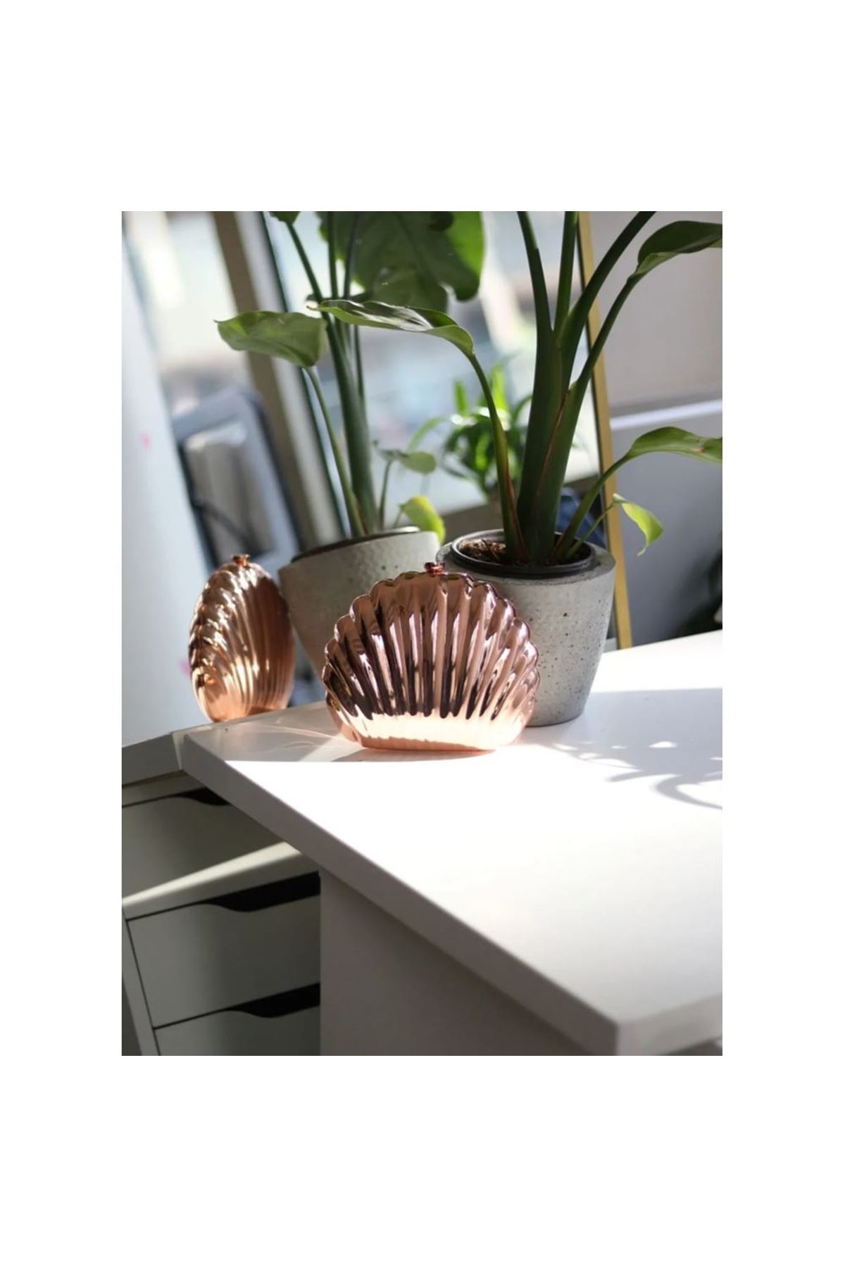 Kadın Bakır Metal Istiridye Formlu Zincir Detayl Abiye Çanta