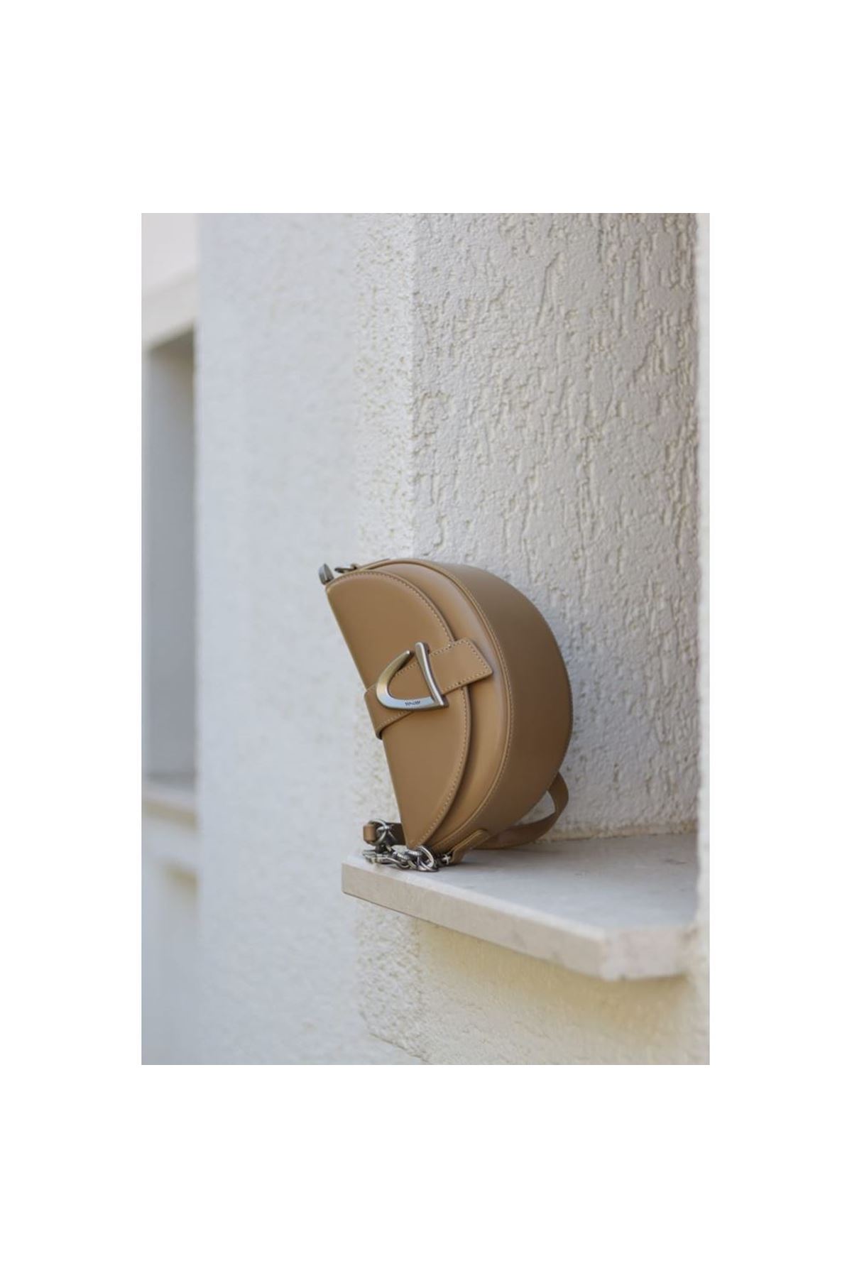 Kadın Vizon V Toka Detaylı Askılı Omuz Çantası