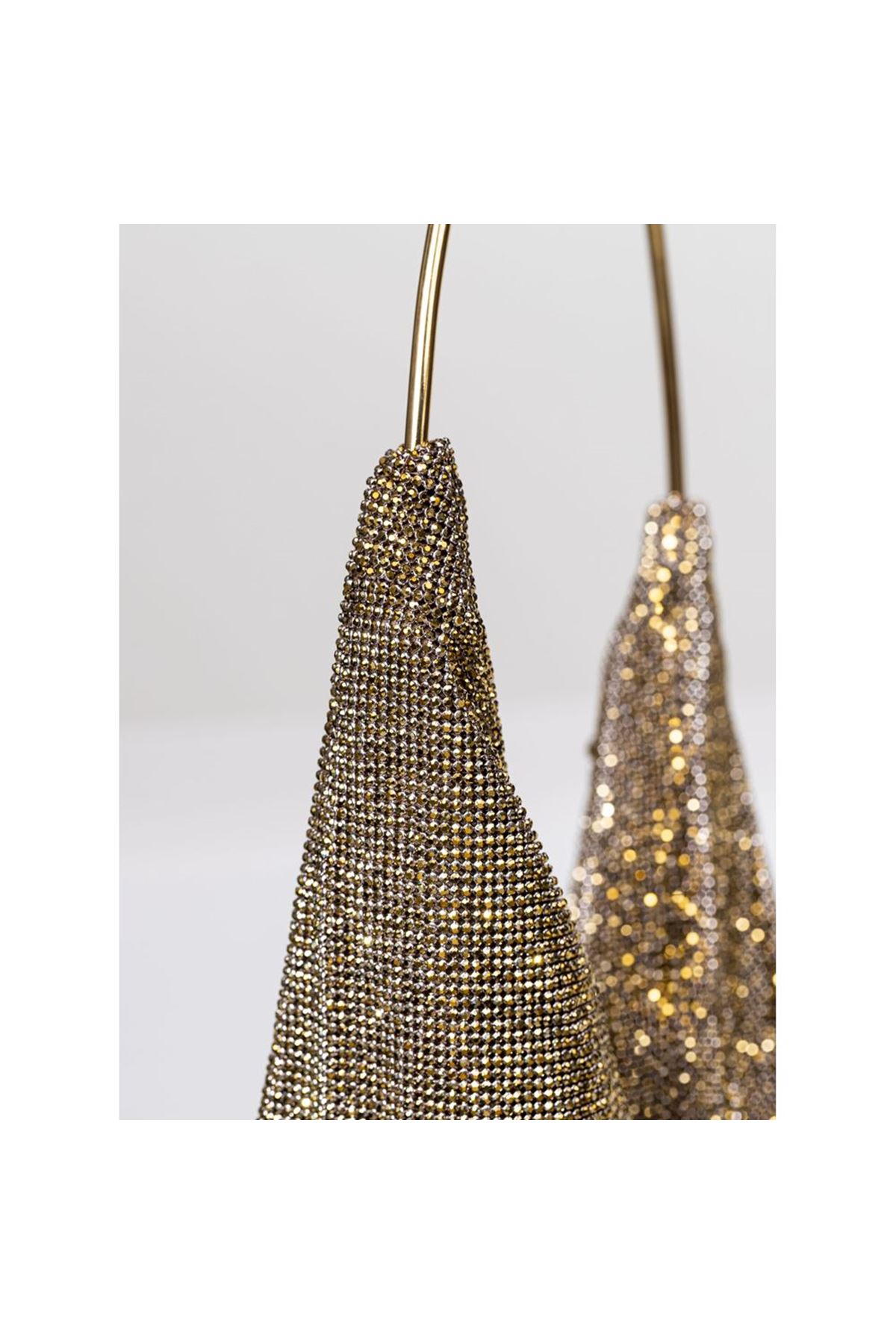 Kadın Gold Taş Dokuma Metal Tutma Sap Detaylı Abiye Çanta