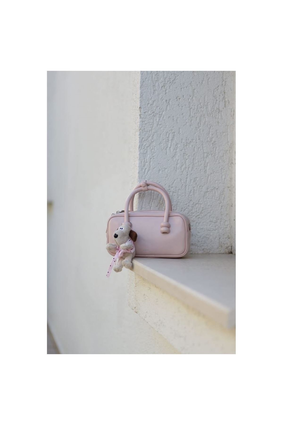 Kadın PudraAyıcık Maskotlu Tutma Saplı El &amp;amp; Omuz Çantası