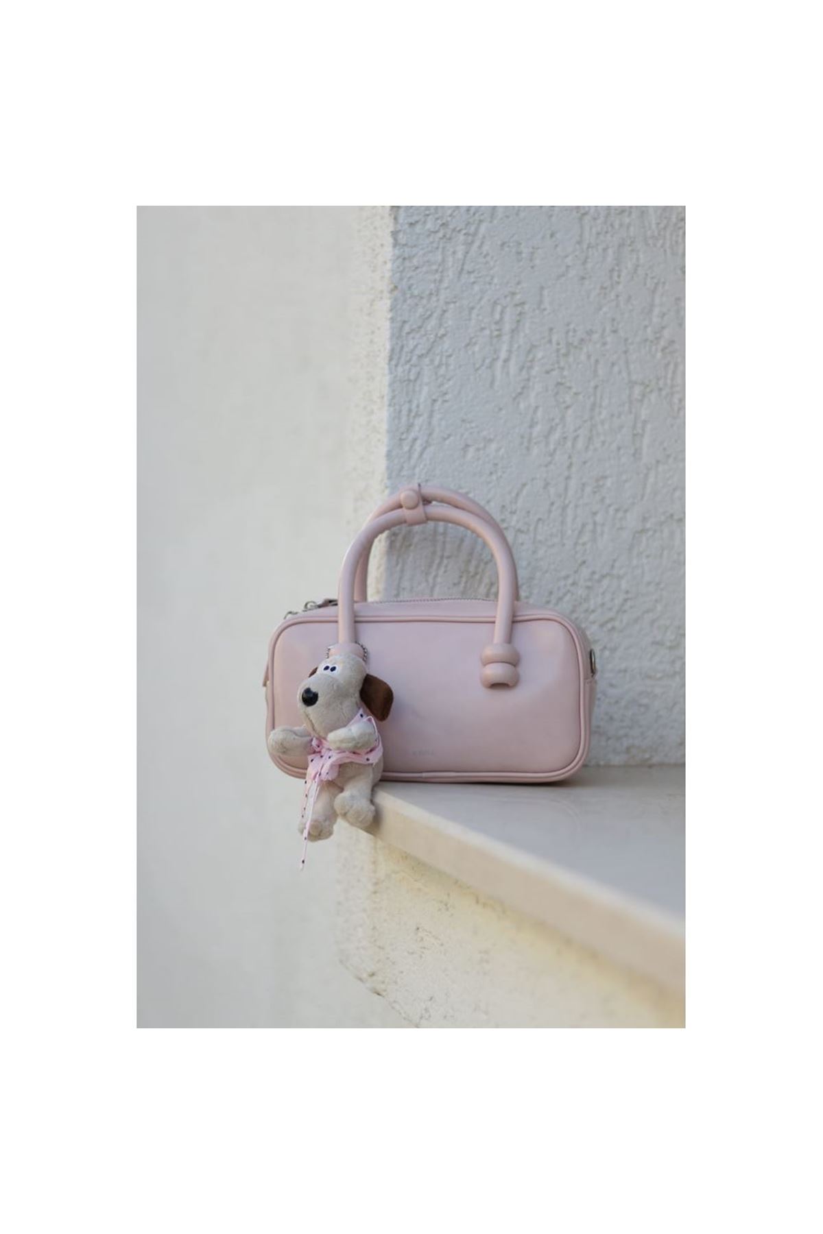 Kadın PudraAyıcık Maskotlu Tutma Saplı El &amp;amp; Omuz Çantası