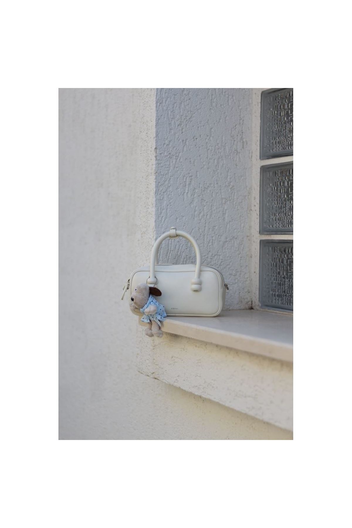 Kadın Beyaz Ayıcık Maskotlu Tutma Saplı El &amp;amp; Omuz Çantası