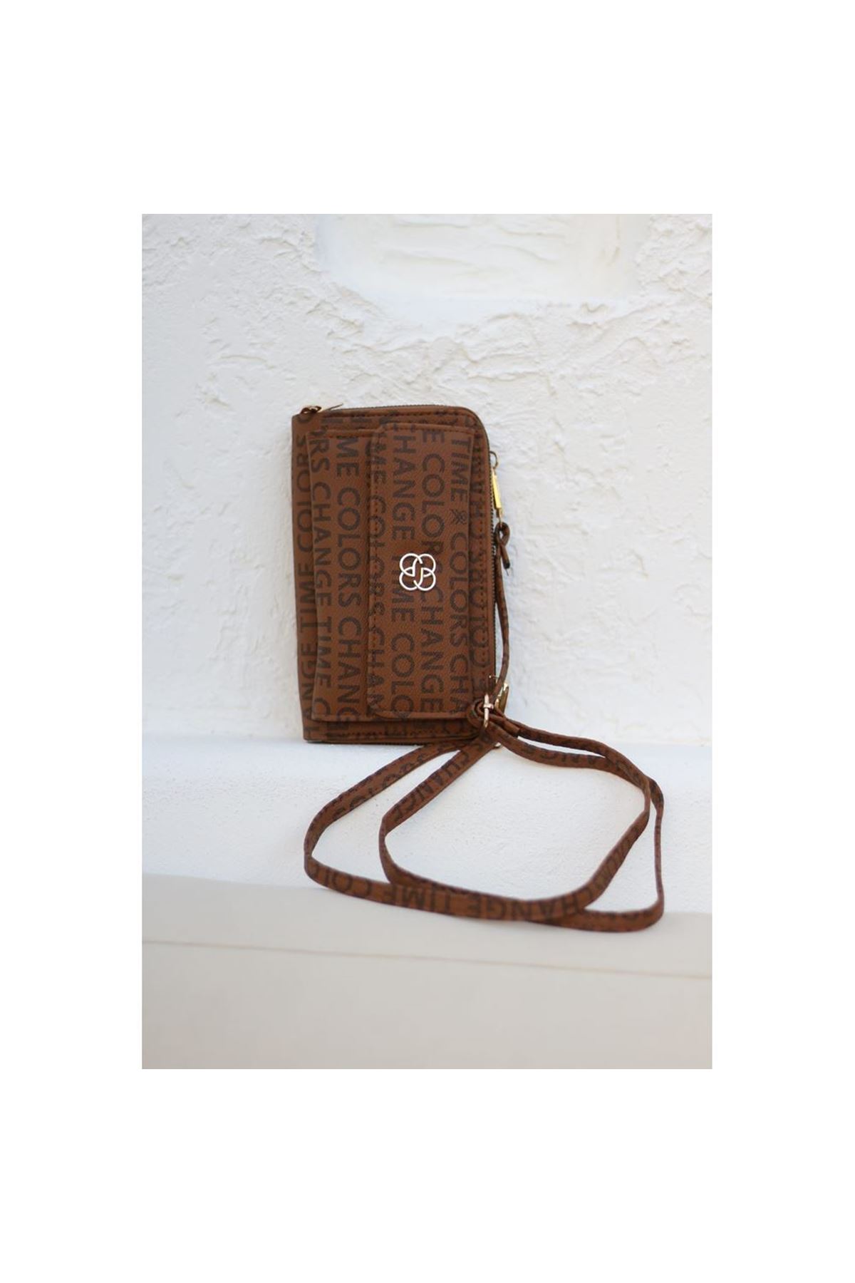 Kadın Taba Telefon Bölmeli Yatay Çapraz Askılı Cüzdan Çanta