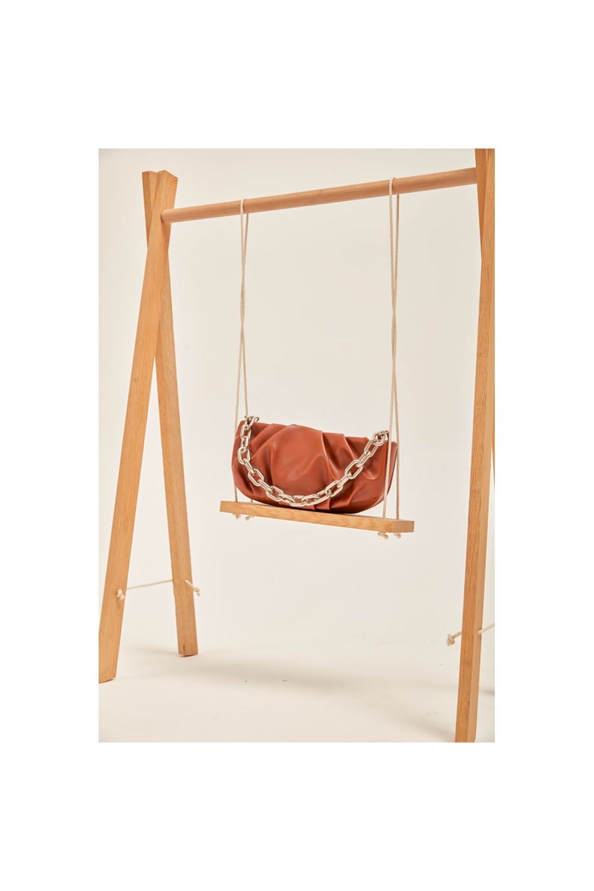 Kadın Taba Silver Zincir Detaylı Mini El Omuz Çantası