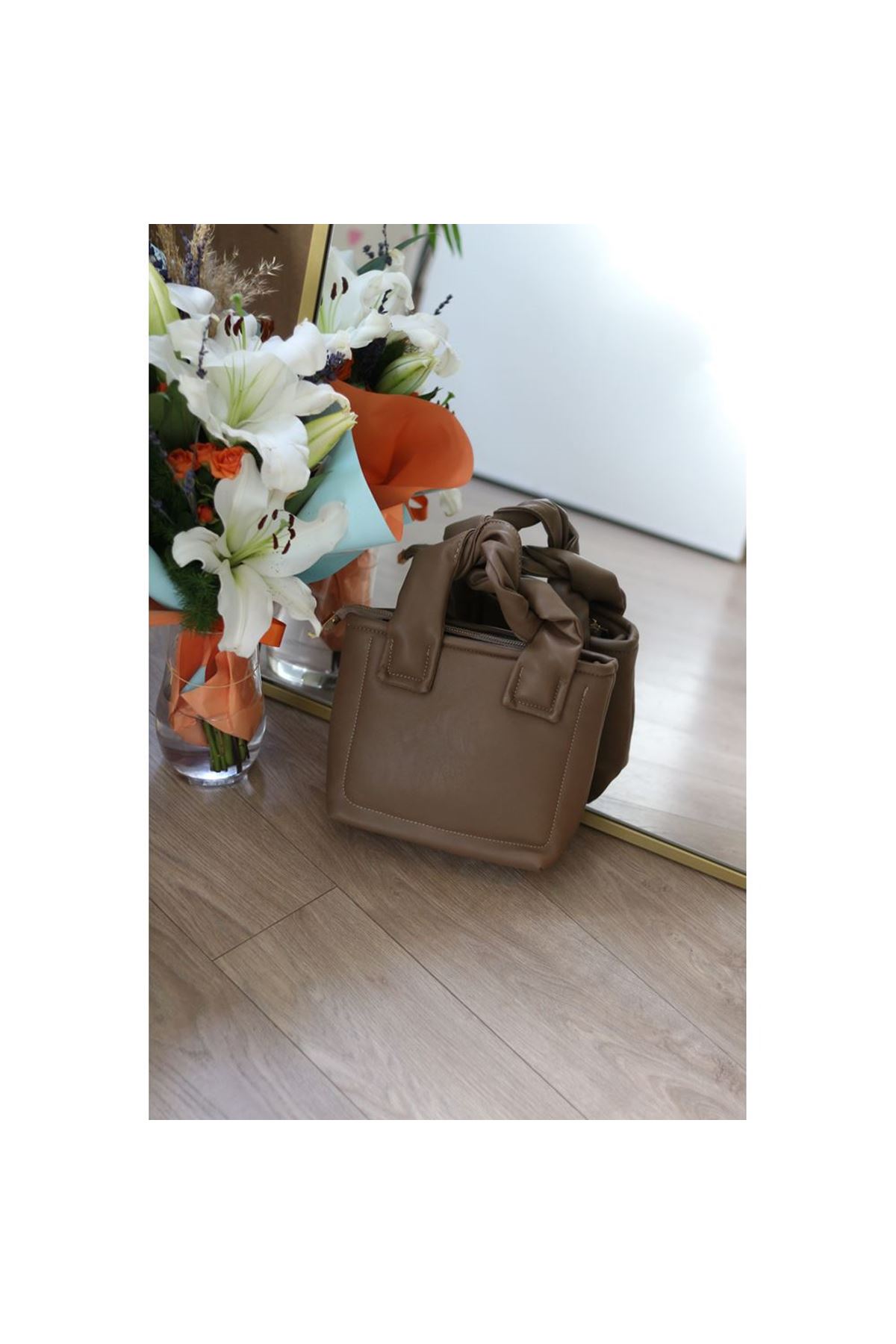 Kadın Kahve Pofuduk Askılı El 0muz Çantası