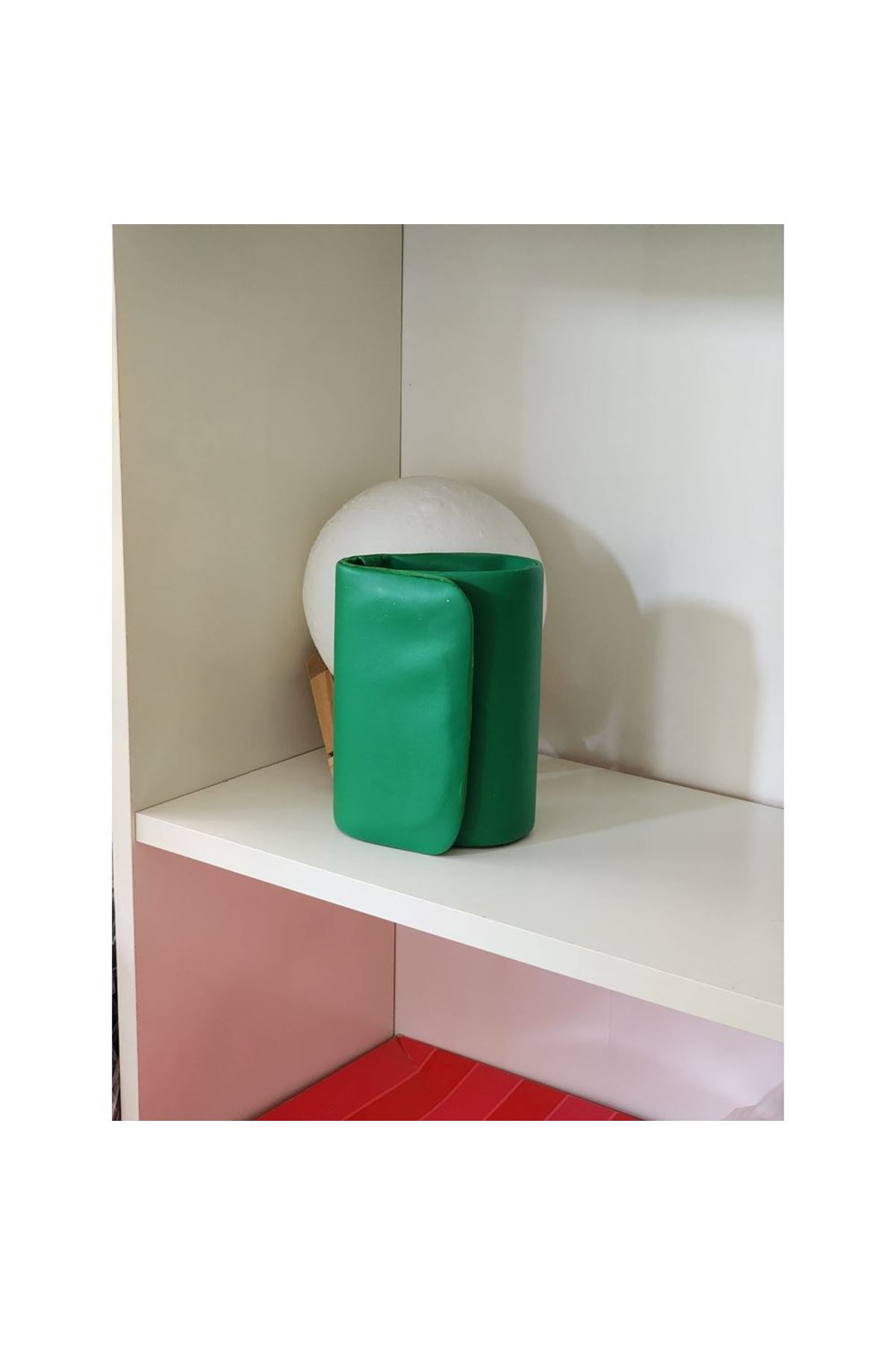 Kadın Yeşil Deri Mini Portföy Abiye Çanta