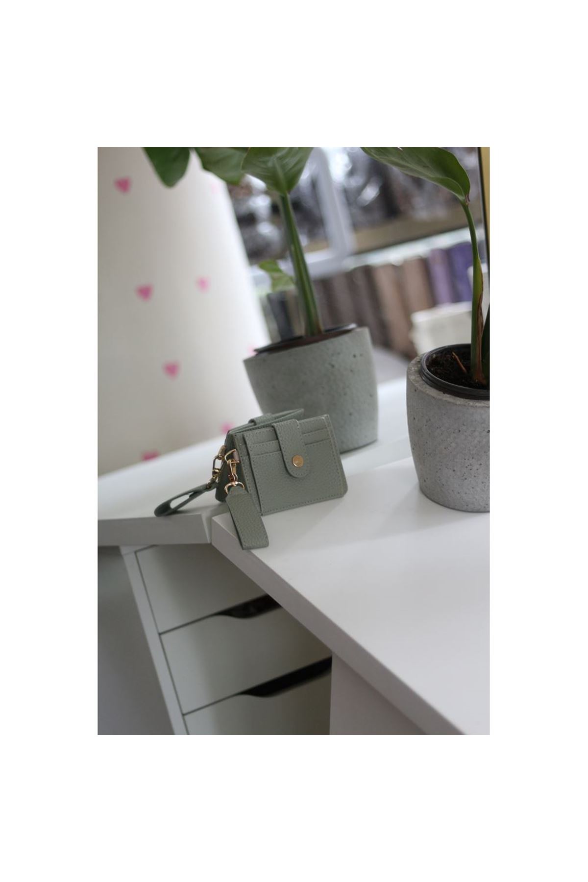 Kadın Mint Yeşili Maskot Kartlık Cüzdan