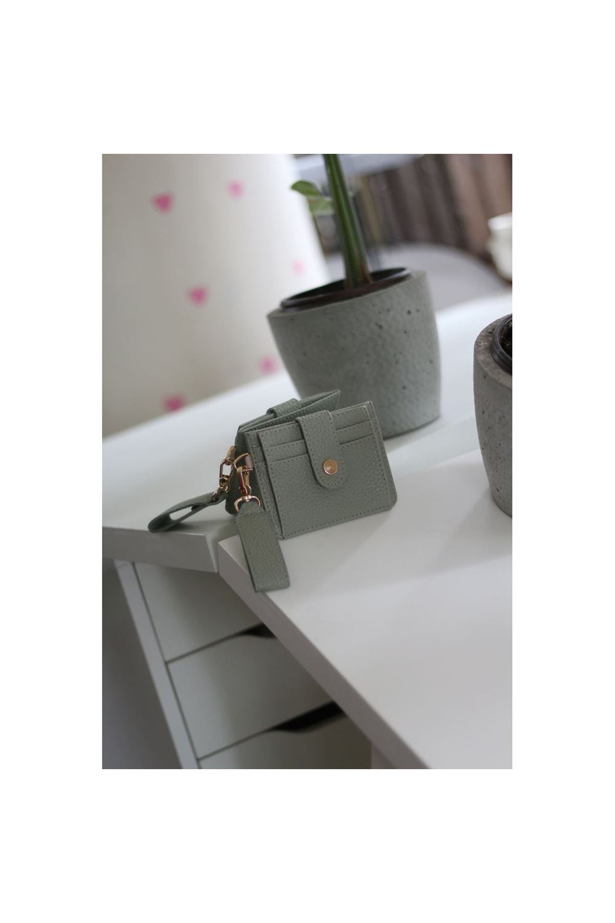 Kadın Mint Yeşili Maskot Kartlık Cüzdan