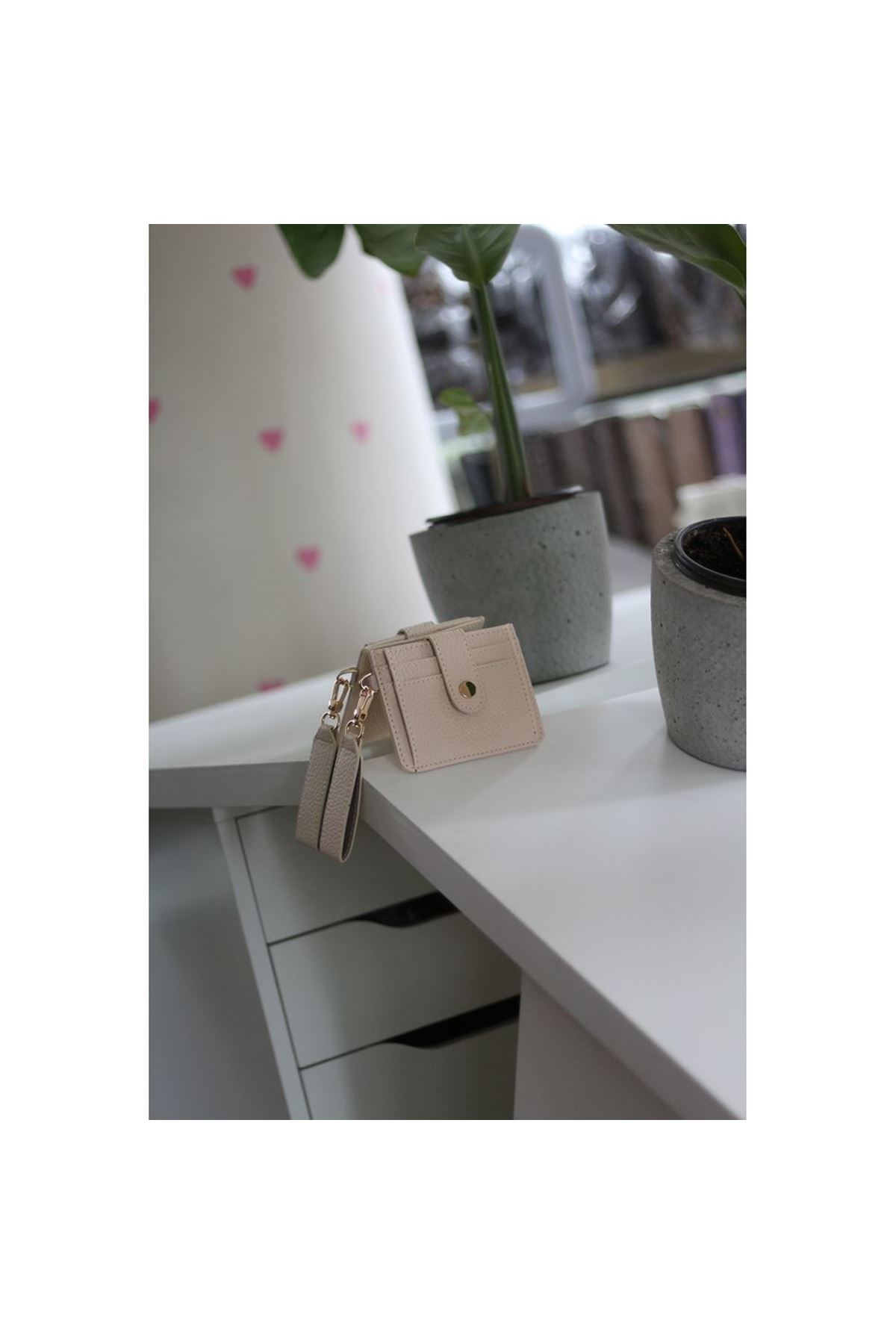Kadın Krem Maskot Kartlık Cüzdan