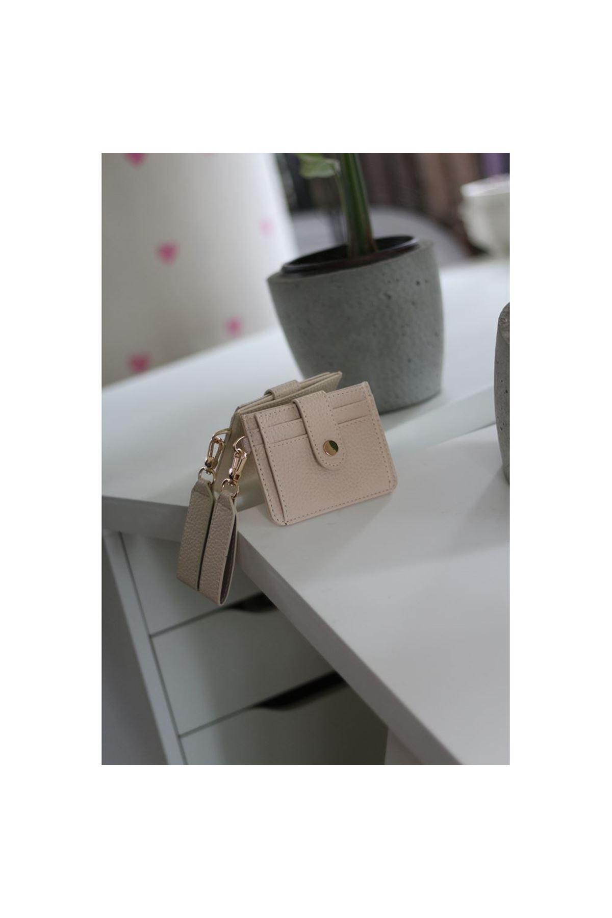 Kadın Krem Maskot Kartlık Cüzdan