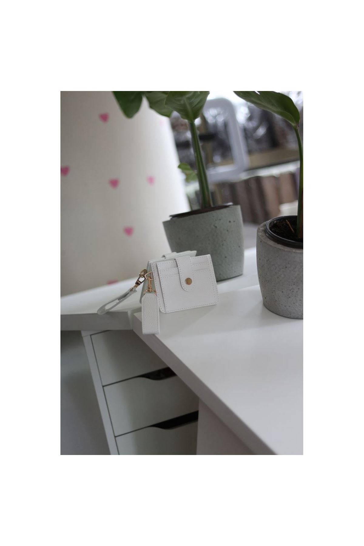 Kadın Beyaz Maskot Kartlık Cüzdan