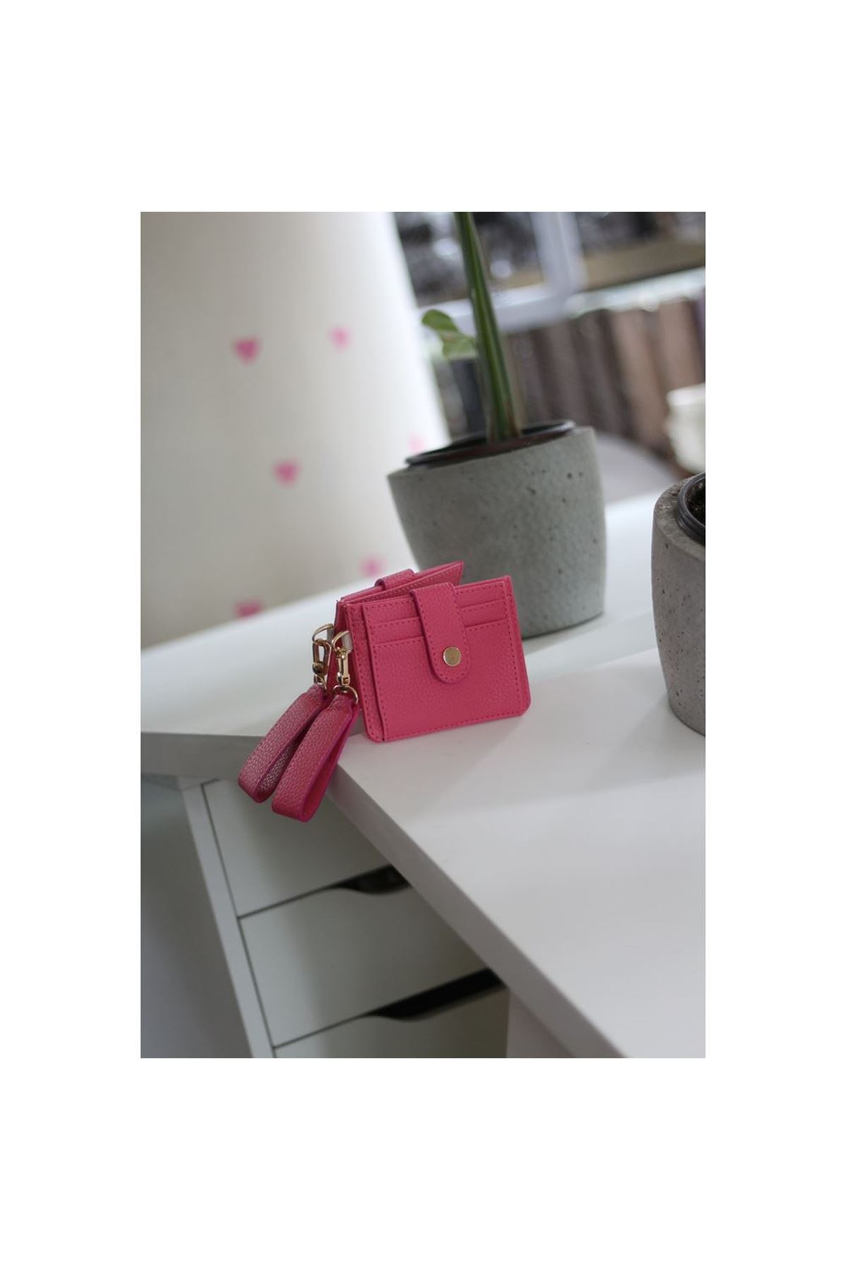 Kadın Pembe Maskot Kartlık Cüzdan