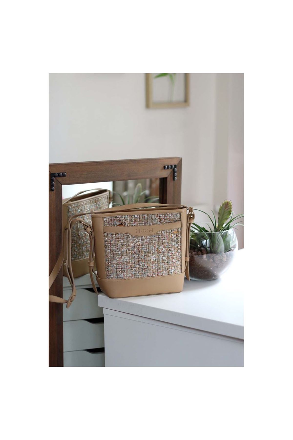 Kadın Karamel Tüvit Ayarlanabilir Askılı Omuz