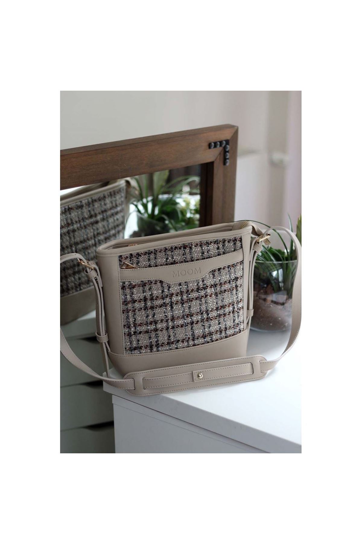 Kadın Vizon Tüvit Ayarlanabilir Askılı Omuz Çantası