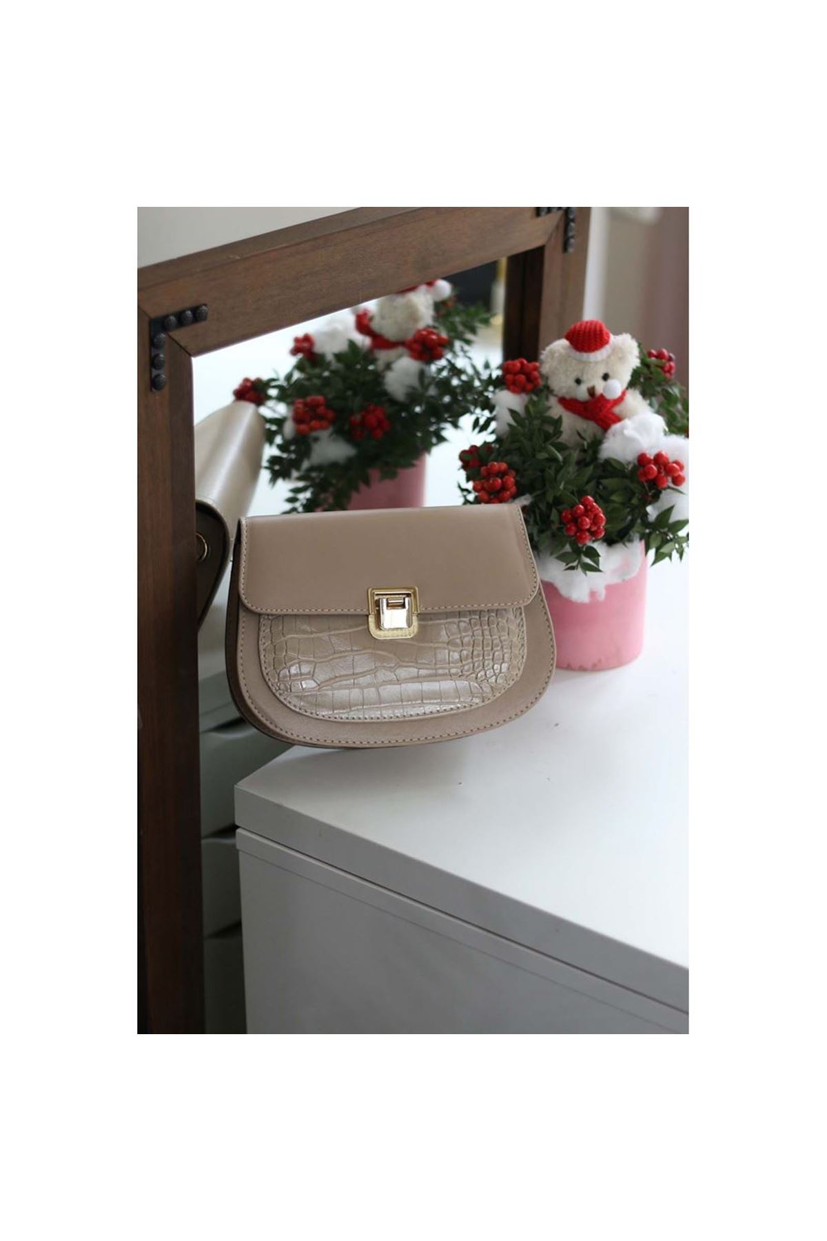 Kadın Nude Ayarlanabilir Askılı Omuz Çantası