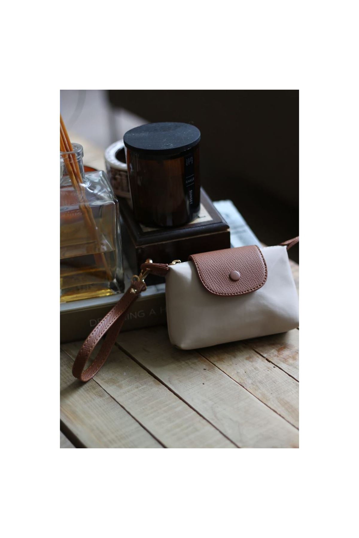 Vizon Mini Pouch Düğme Detaylı Cüzdan