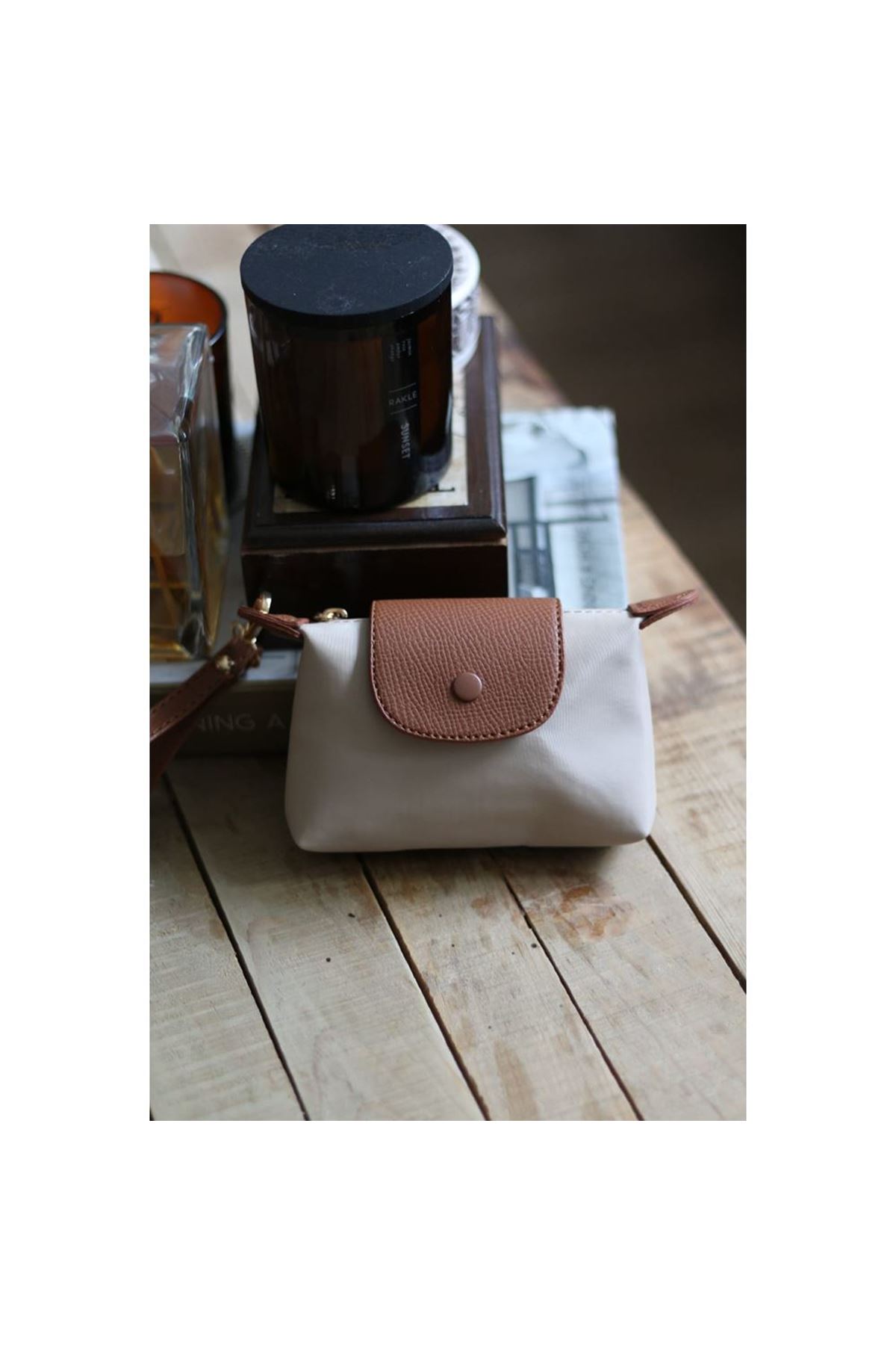 Vizon Mini Pouch Düğme Detaylı Cüzdan