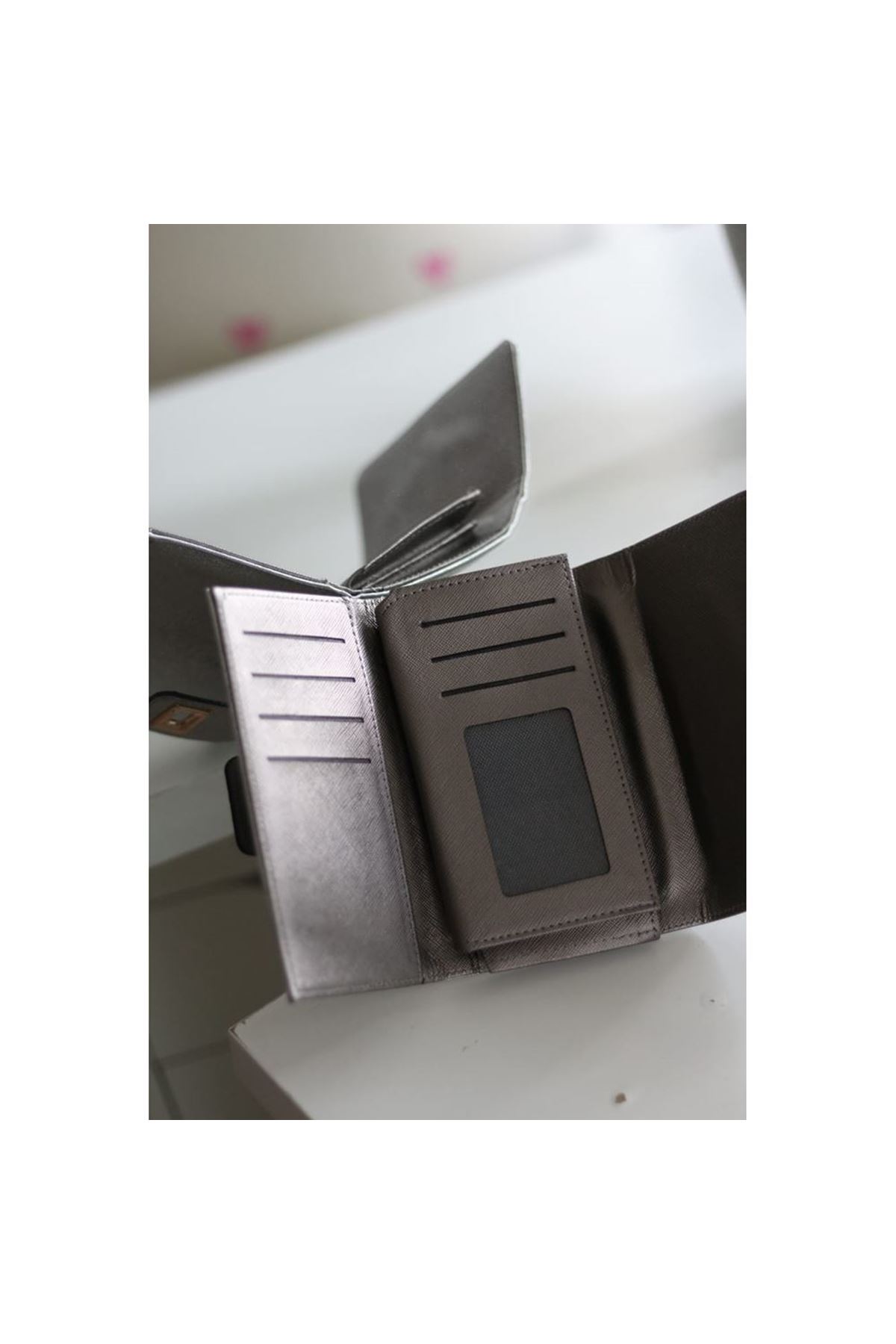 Kadın Silver Gold Aksesuar Detaylı Cüzdan