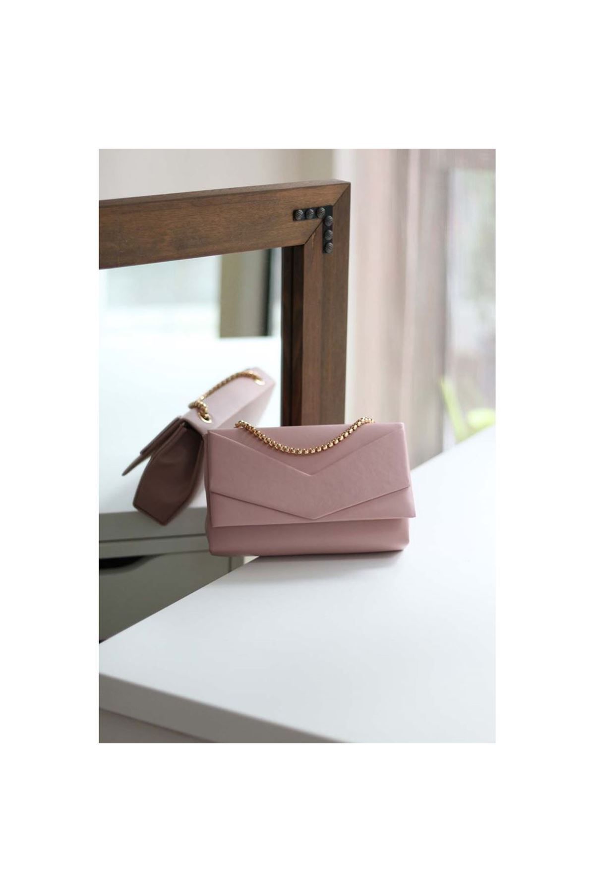 Kadın Pudra Zarf Kutu Omuz Çantası