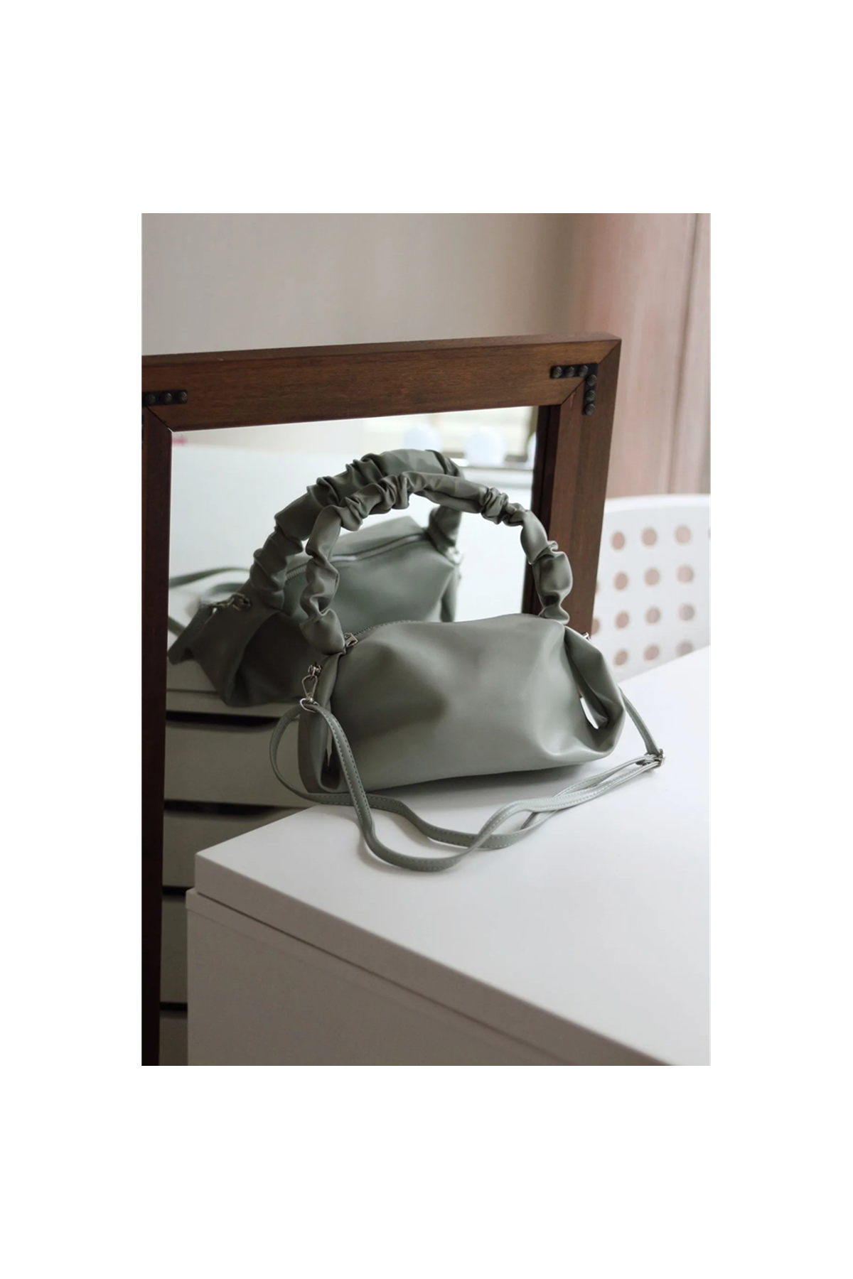 Siyah Koyun Tüylü Peluş Çanta