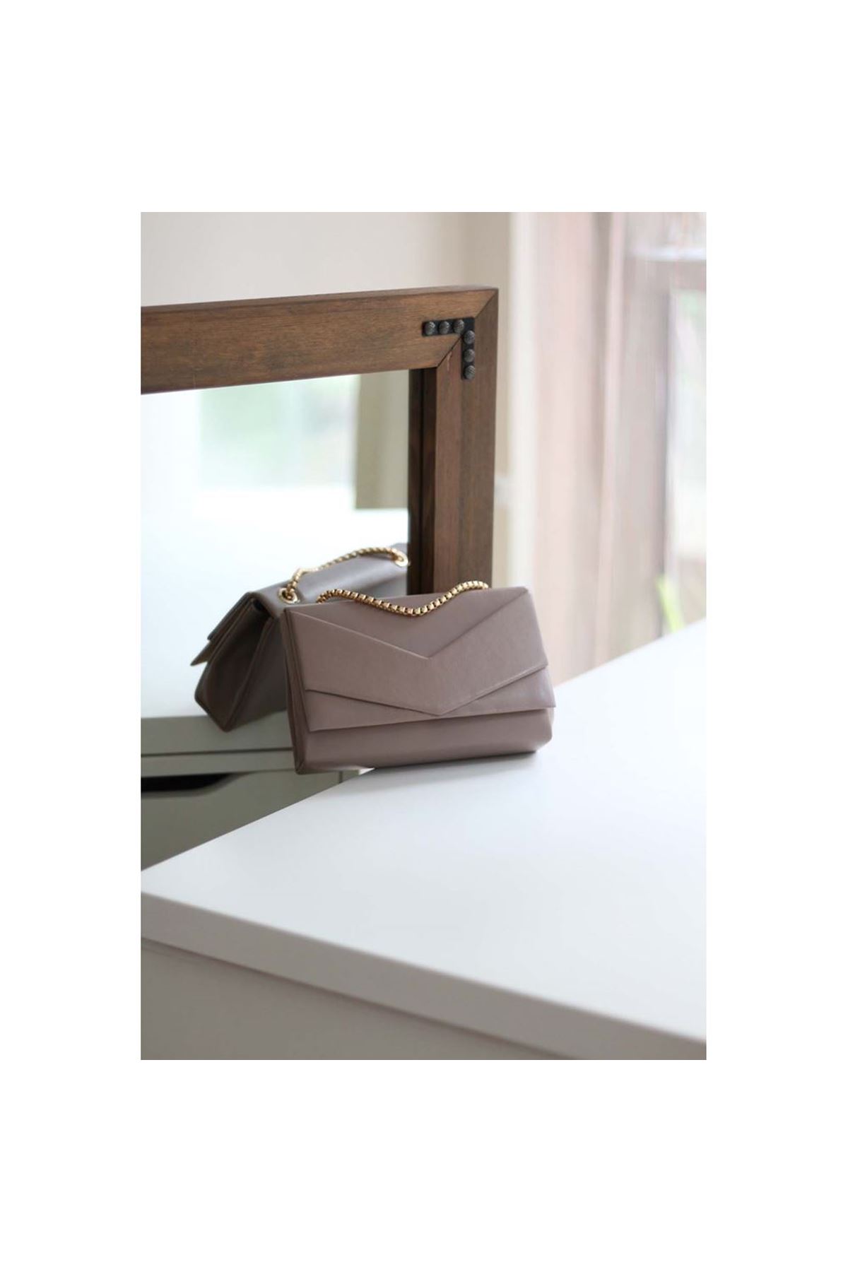 Kadın Vizon Zarf Kutu Omuz Çantası