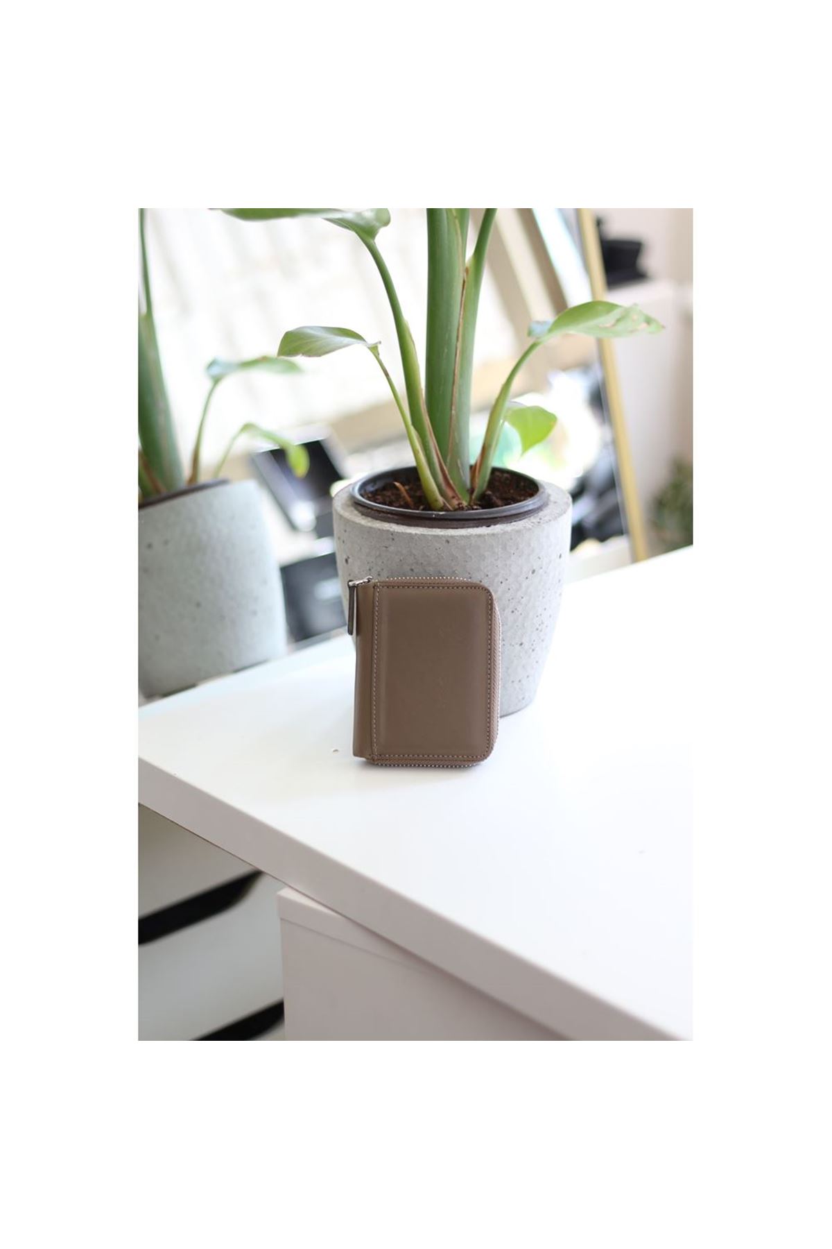 Kadın Vizon Gerçek Deri Kartlık