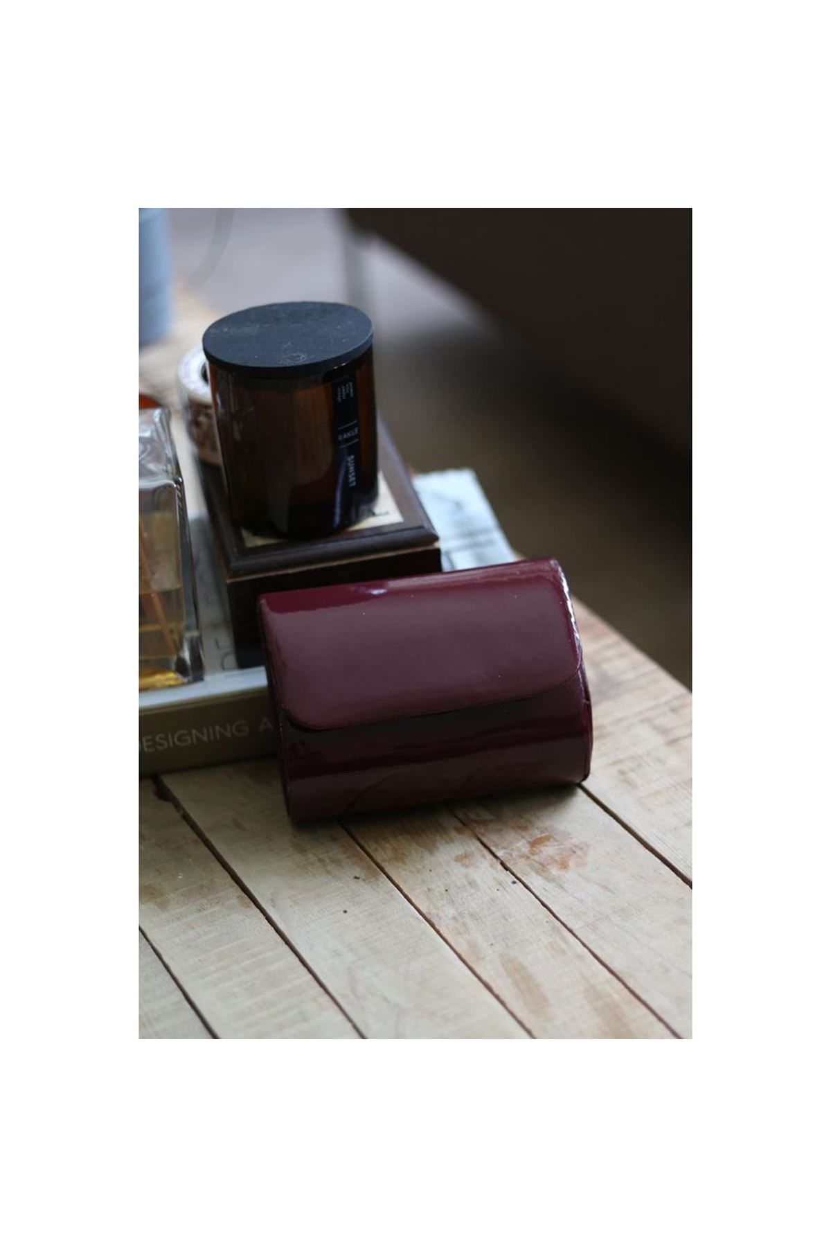 Kadın Bordo Mini Portföy Abiye Çanta