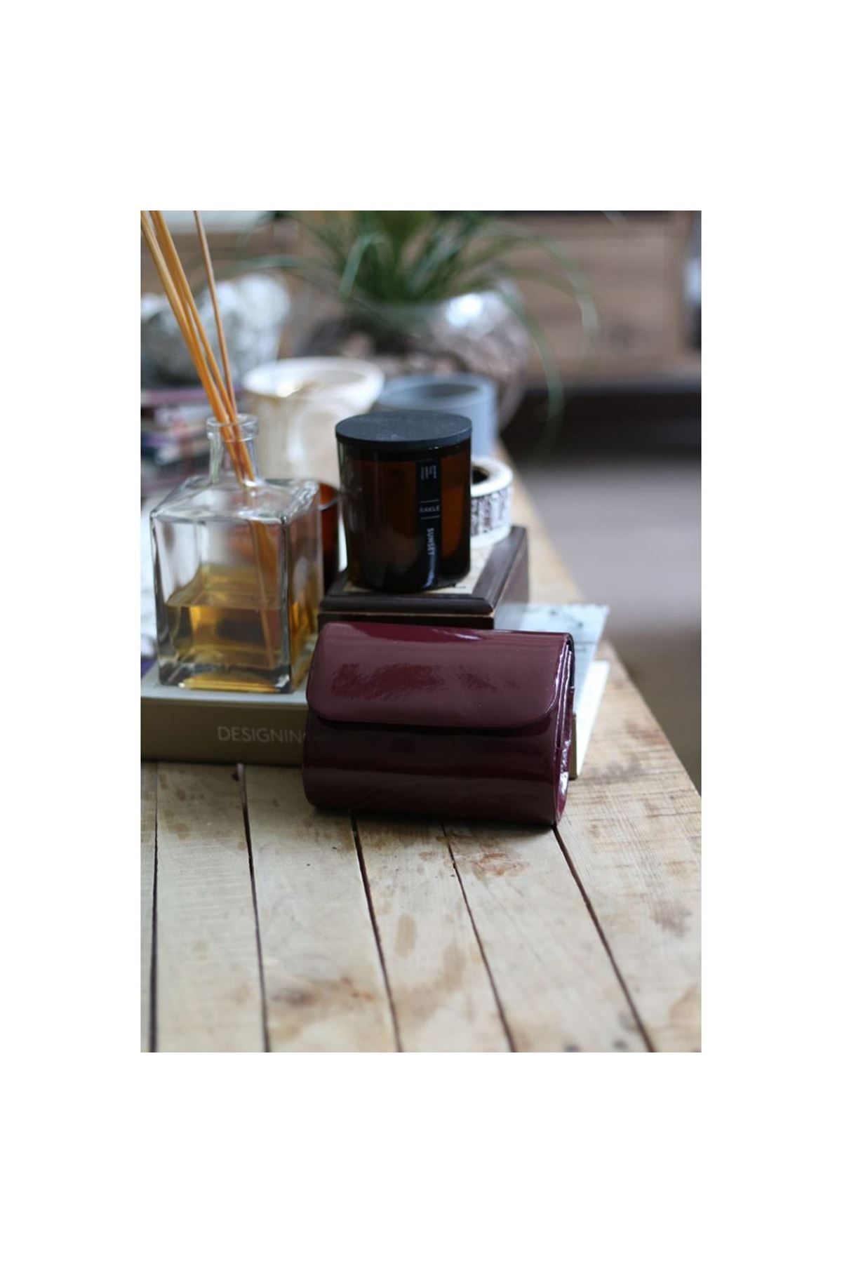 Kadın Bordo Mini Portföy Abiye Çanta