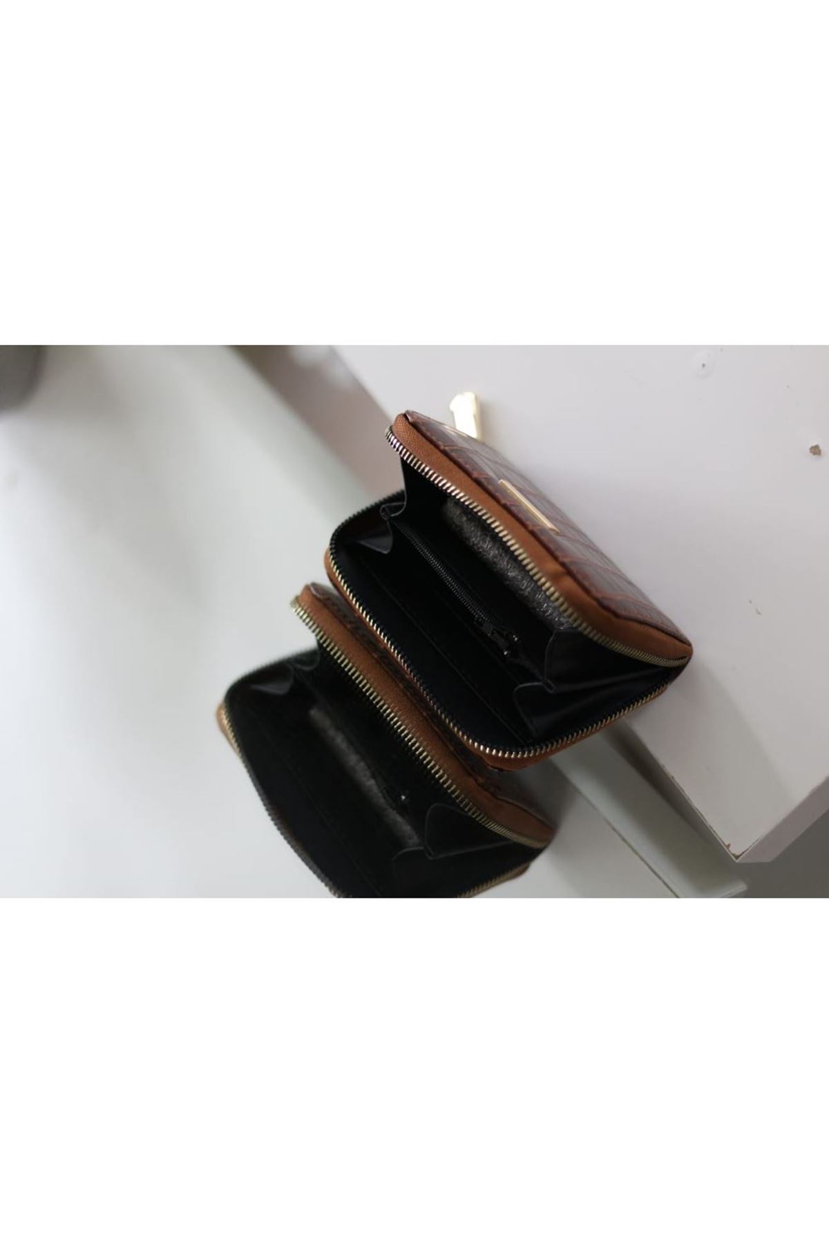 Kadın Taba Kroko Mini kartlık Cüzdan