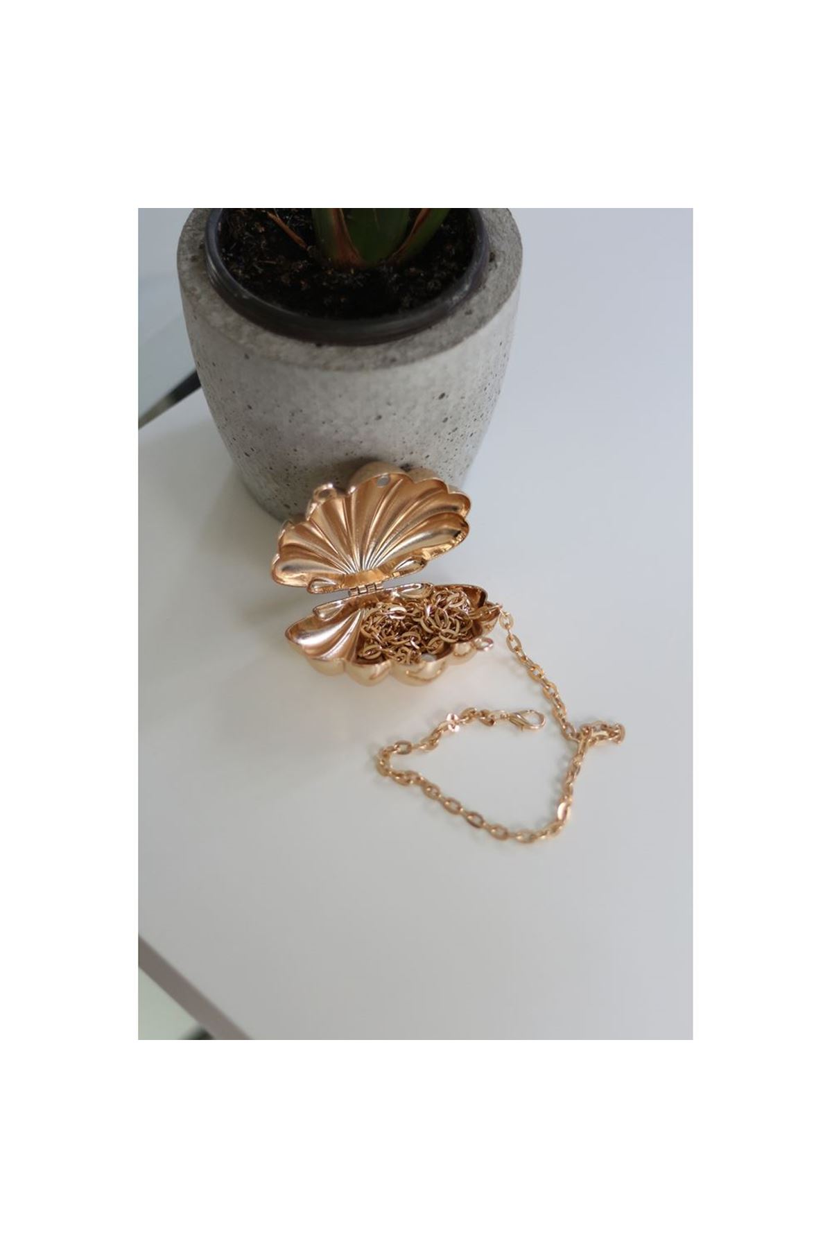 Gold İstiridye Mini Charm Çanta Aksesuarı