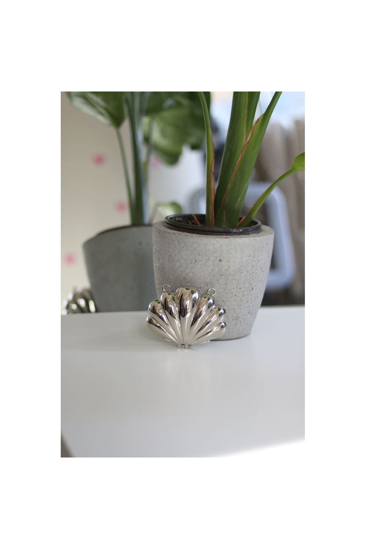 Silver İstiridye Mini Charm Çanta Aksesuarı