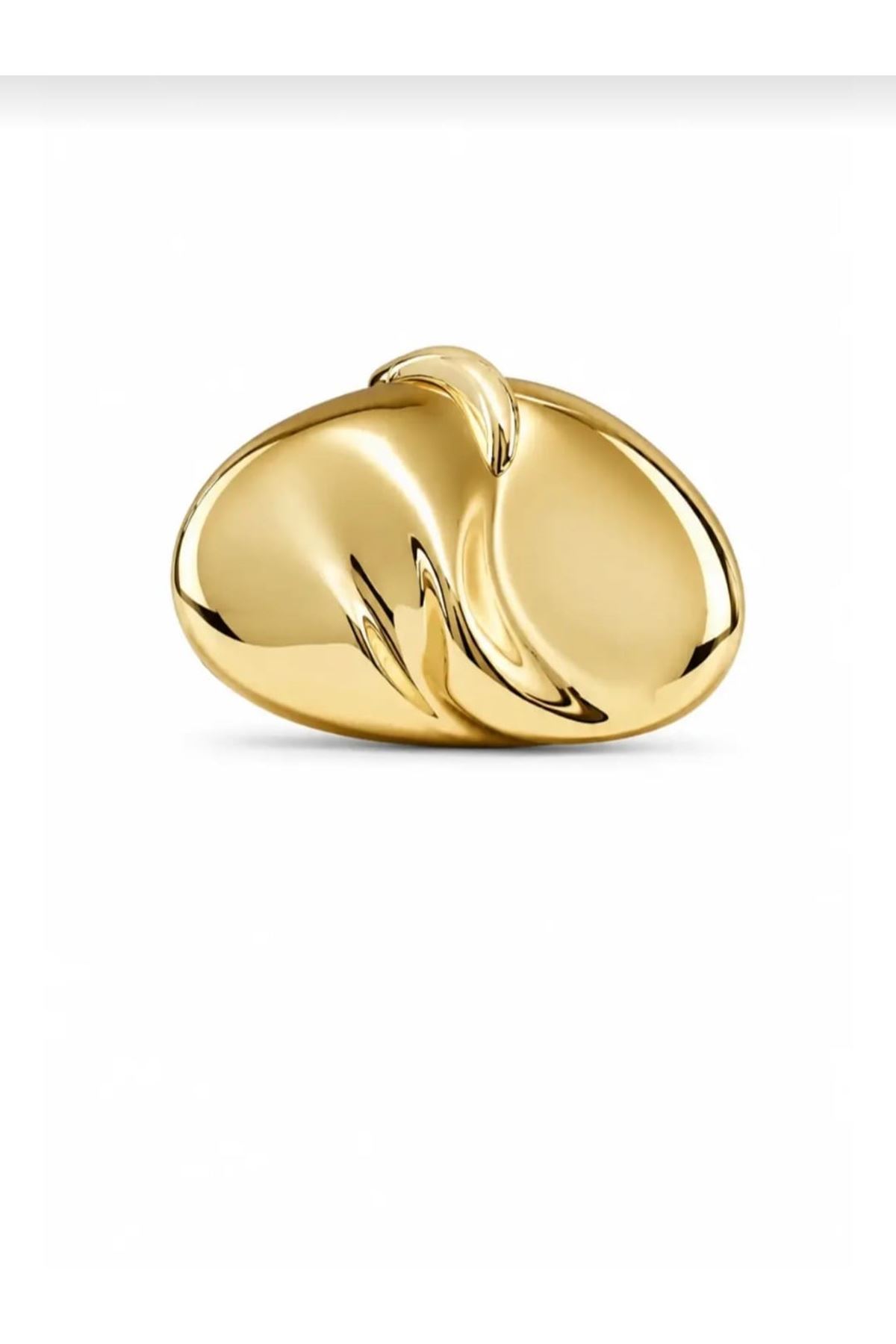 Gold Oval Akrilik Zincirli Omuz Çantası