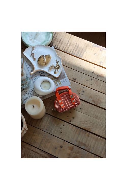 Turuncu zımbalı mini maskot bozuk para cüzdanı