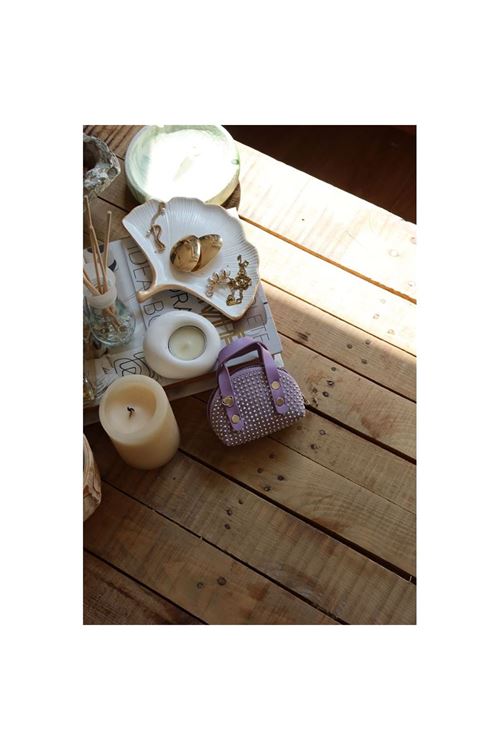 lila zımbalı mini maskot bozuk para cüzdanı