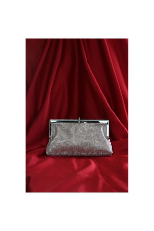 Rose gold  burgu dokulu kristal burslu abiye el çantası